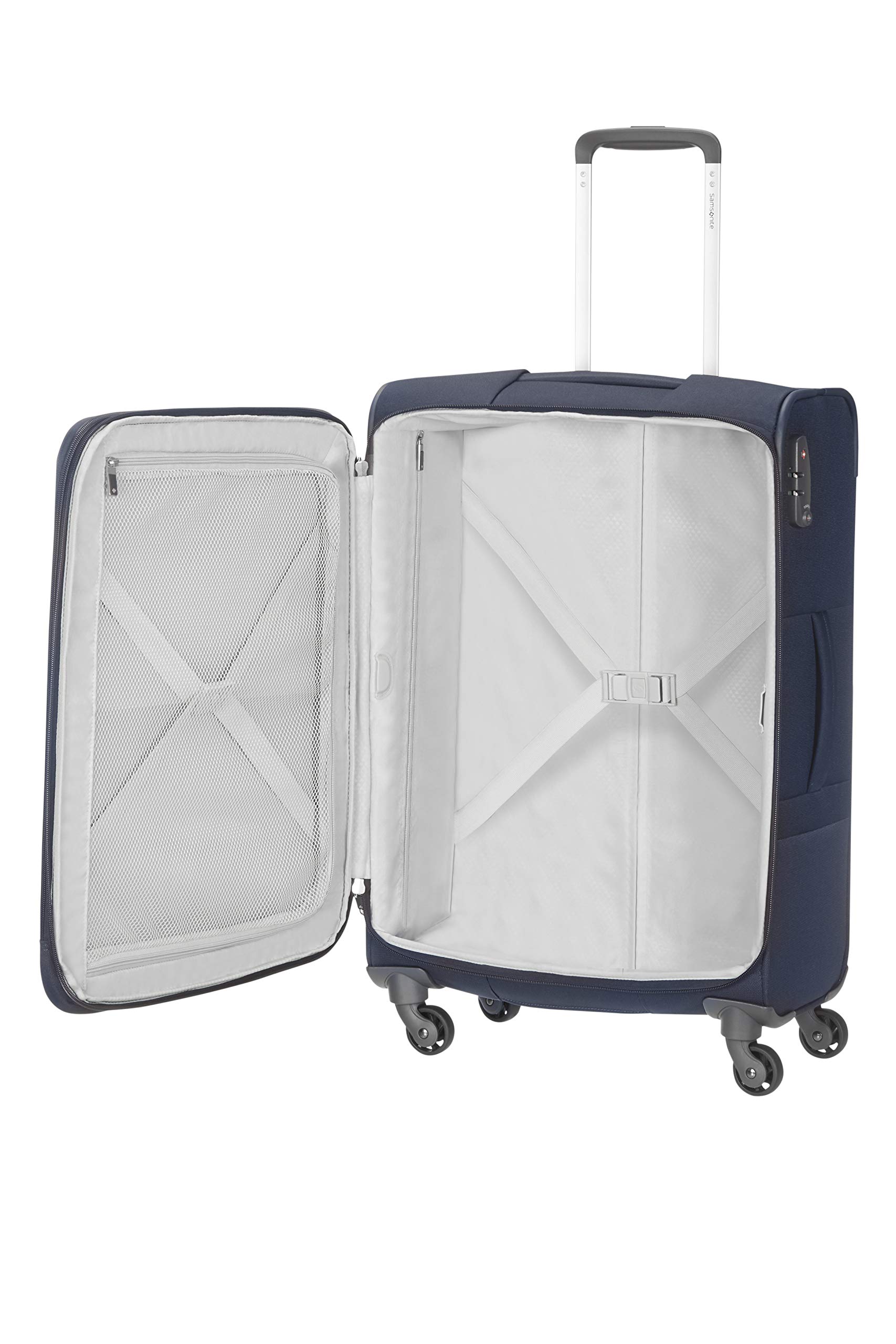 Samsonite Base Boost Expandable Spinner Suitcase 30.7 Inch (78cm) 105-112.5L Capacity Navy Blue Luggage - Perfect for Business Travel & Family Vacations
