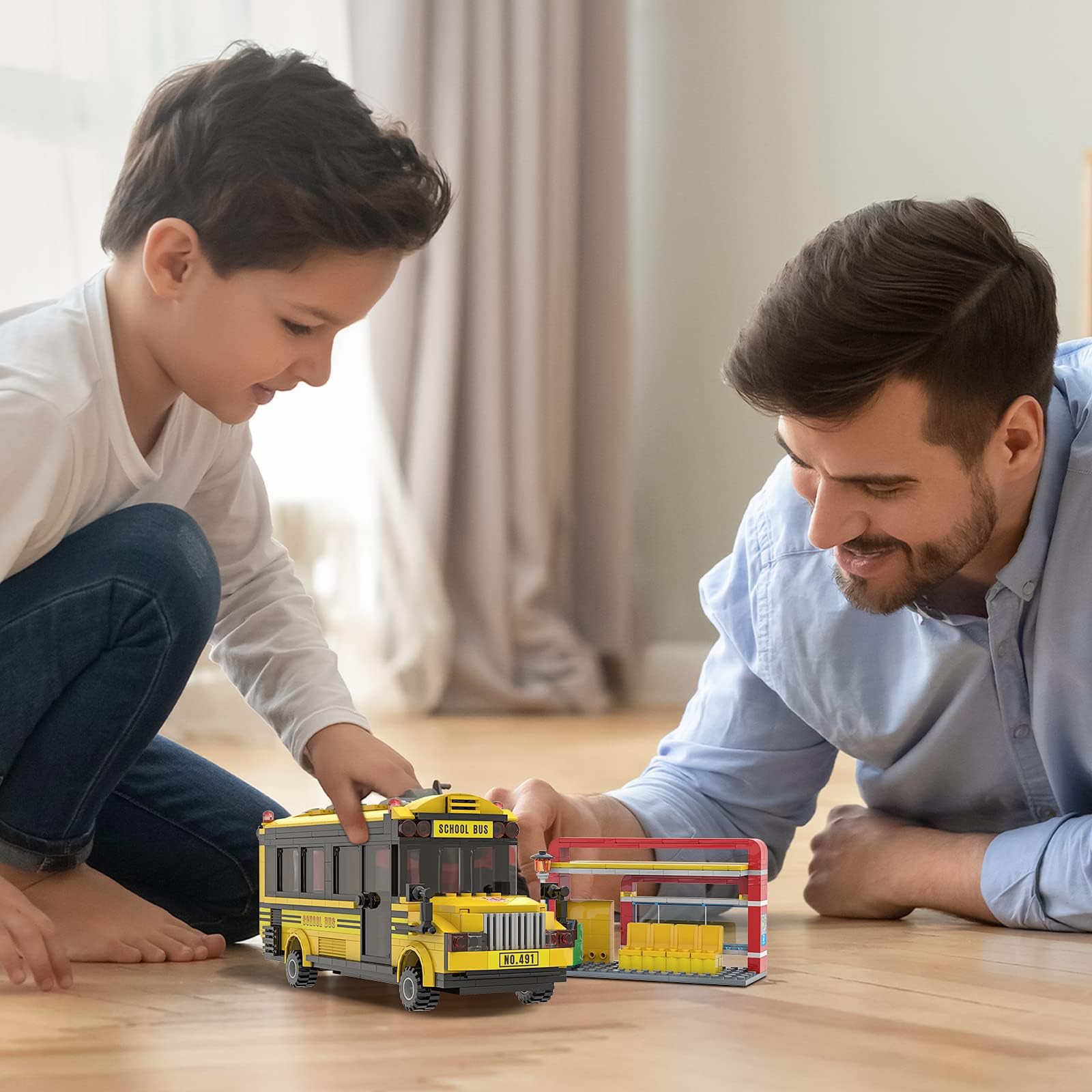 EP City School Bus Building Kit (488 PCS) - Creative Blocks Toy for Kids 6-12 | STEM Learning & Birthday Gift