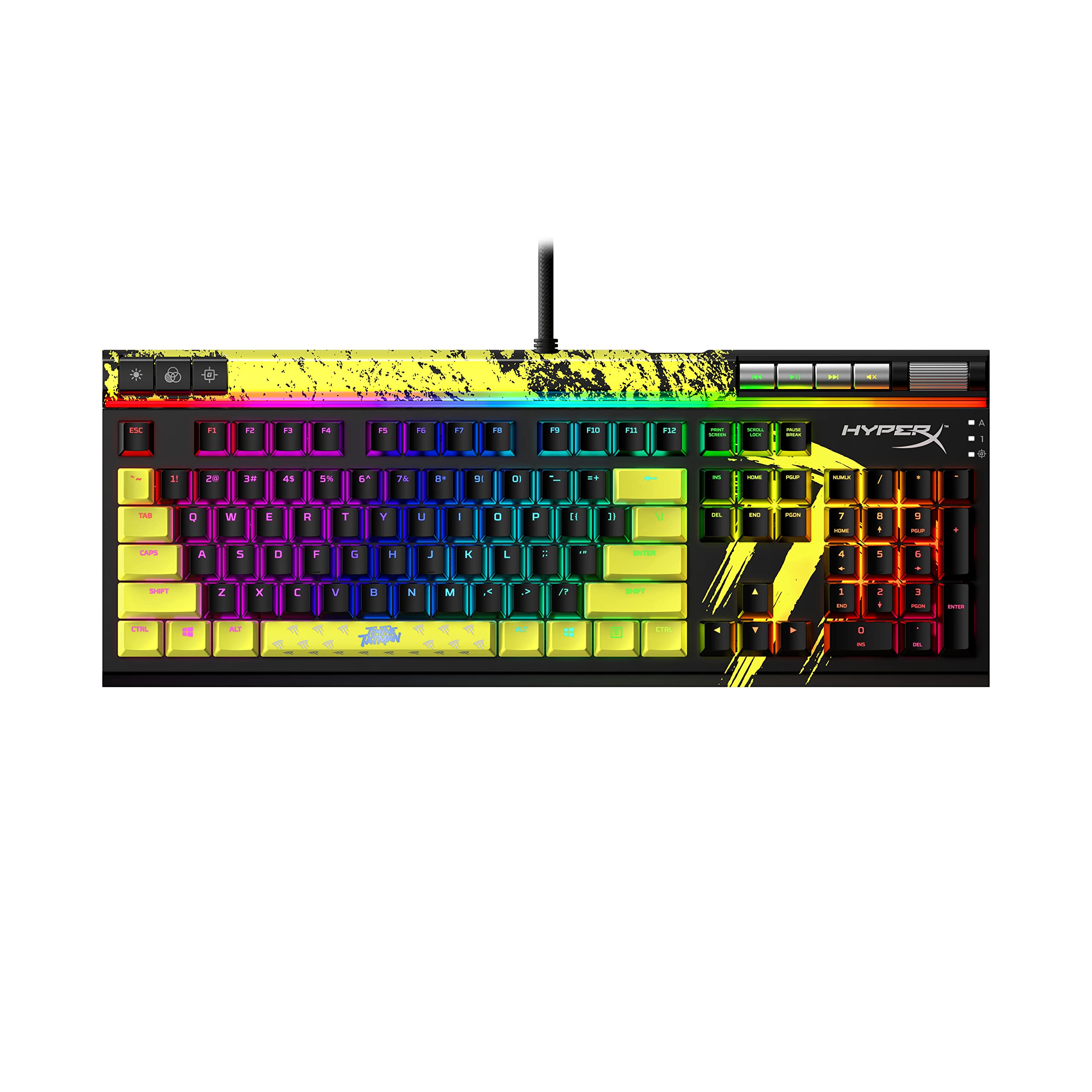 HyperX Alloy Elite 2 Mechanical Gaming Keyboard - TimTheTatMan Edition with RGB Backlit, Software-Controlled Lighting & Macro Customization, ABS Pudding Keycaps, Media Controls - HyperX Linear Red Switches - Perfect for Esports, Streaming & Professional Gaming