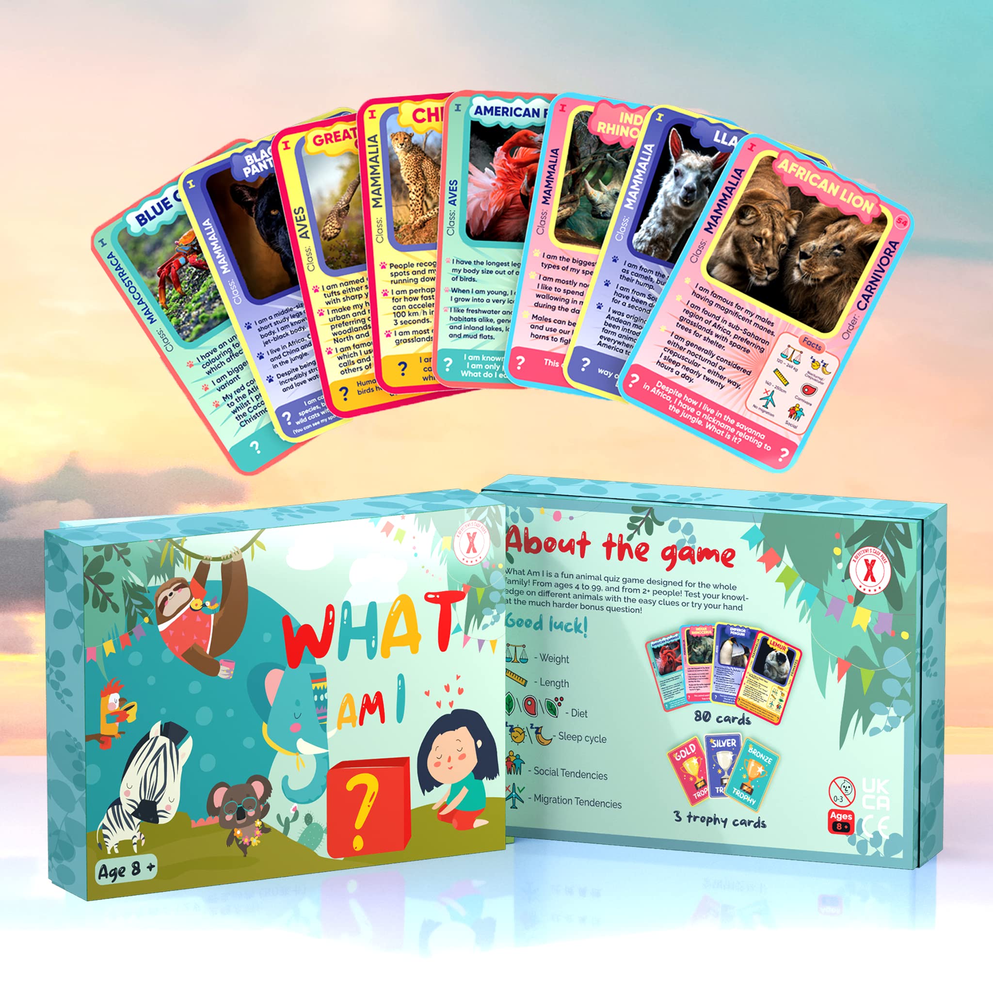 What Am I Animal Planet Card Game for Kids 8-12 | Fun Family Board Game for Adults & Kids | Perfect for Parties, Camping, Travel & Indoor/Outdoor Activities | Educational & Entertaining Group Game