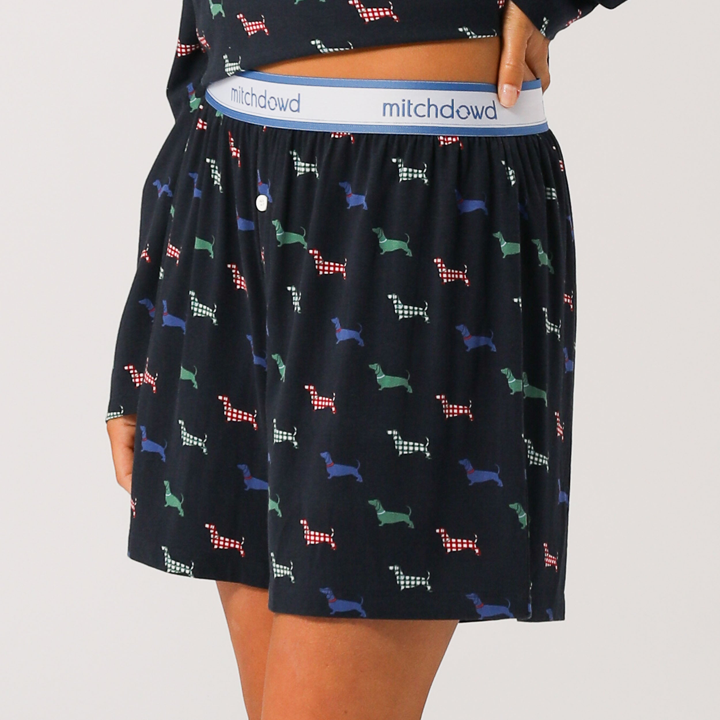 Women's Bamboo Sleep Boxer Shorts - Soft & Breathable Doggy Print Pajama Shorts for Women - Perfect for Lounge, Sleep & Relaxation at Home