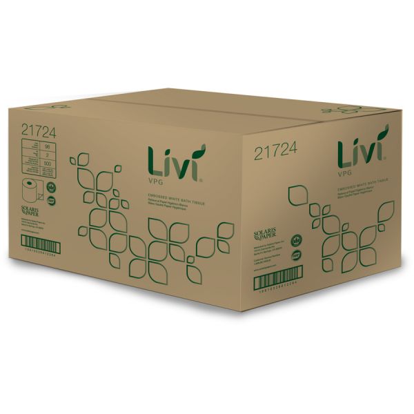 Livi 2-Ply Soft Bathroom Toilet Paper - 96 Rolls per Box | Premium Flushable Tissue for Home, Office & Commercial Use | Gentle & Strong for Everyday Comfort