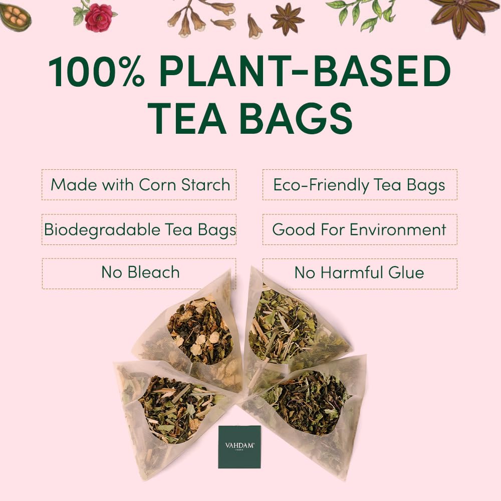 VAHDAM Assorted Chai Tea Variety Pack - 6 Flavors, 36 Pyramid Tea Bags | Indian Masala Chai, Caffeinated, Gluten Free & Non-GMO | Perfect for Gifts, Office, or Relaxing at Home