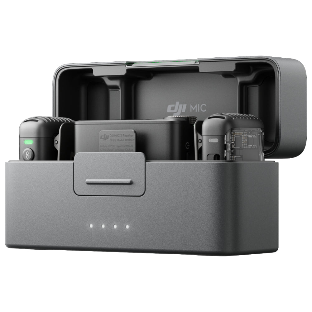 DJI Mic 2 Wireless Lavalier Microphone System - 2 TX + 1 RX with Charging Case for Vlogging, YouTube, Streaming & Content Creation - Professional Audio Recording for iPhone, Android, DSLR & Cameras