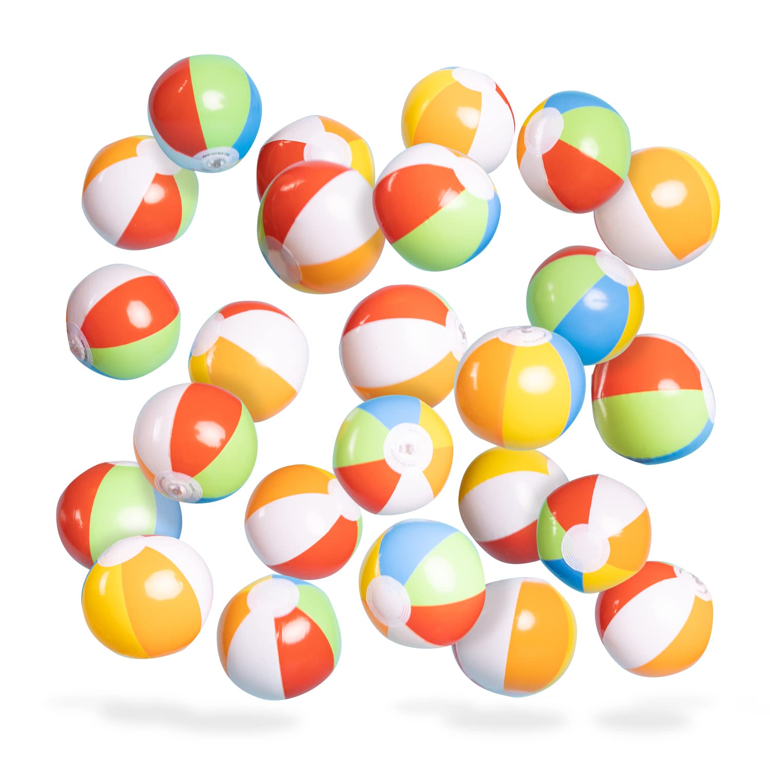 Top Race Mini Beach Balls Bulk - 5 Inch Inflatable Rainbow Beach Balls for Summer Party Decorations, Pool Toys for Kids, Ocean & Hawaiian Themed Events - Set of 25 Vibrant Beach Balls for Birthdays, Beach Days, Pool Parties & Outdoor Water Activities