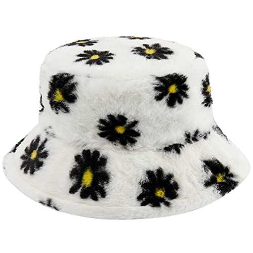 Stylish Furry Bucket Hat for Women & Men - Trendy Winter Fashion Accessory - Perfect for Outdoor Activities, Music Festivals & Streetwear