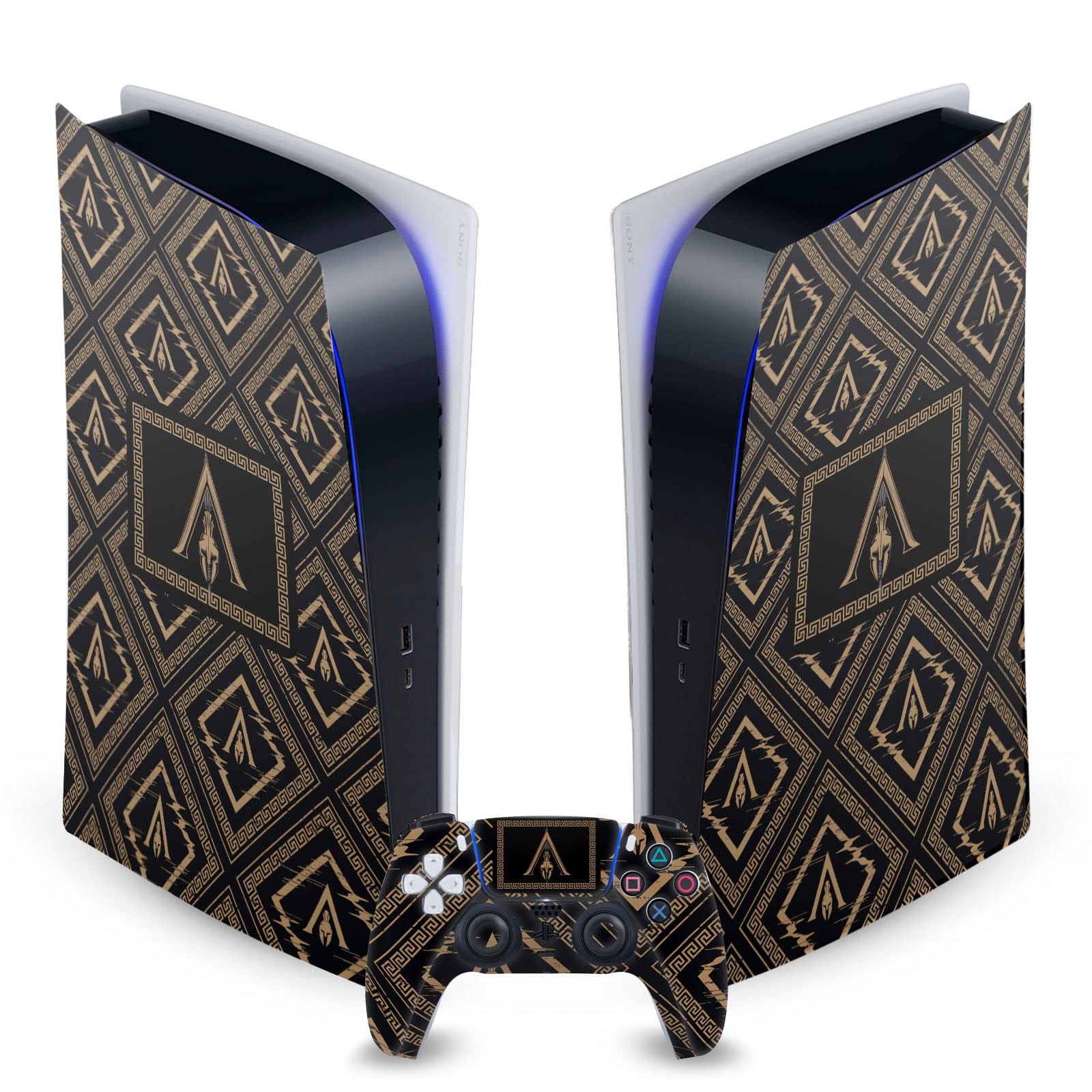 Grunge Black Flag Logo Matte Vinyl Decal Skin for PS5 Digital Edition & DualSense Controller - Protective Gaming Case Cover for Sony PlayStation 5 Console - Perfect for Gaming Setups & Customization