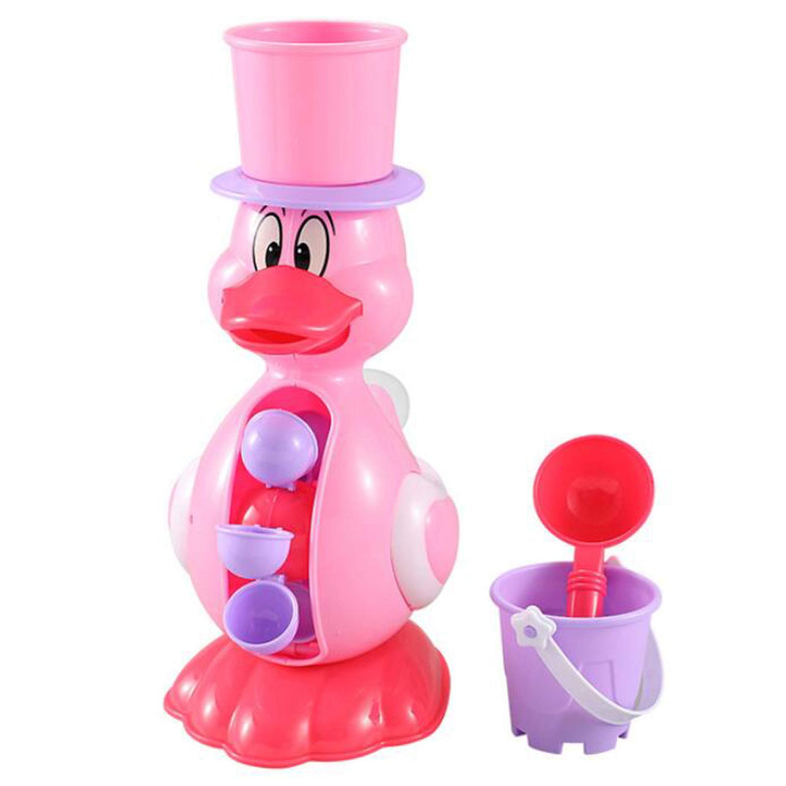 GYAN Cute Pink Duck Water Spray Bath Toy for Kids - Fun Shower & Faucet Waterwheel Elephant Toy for Baby Bath Time, Splashing & Dabbling Play (Great for Bathtub, Pool & Outdoor Water Activities)