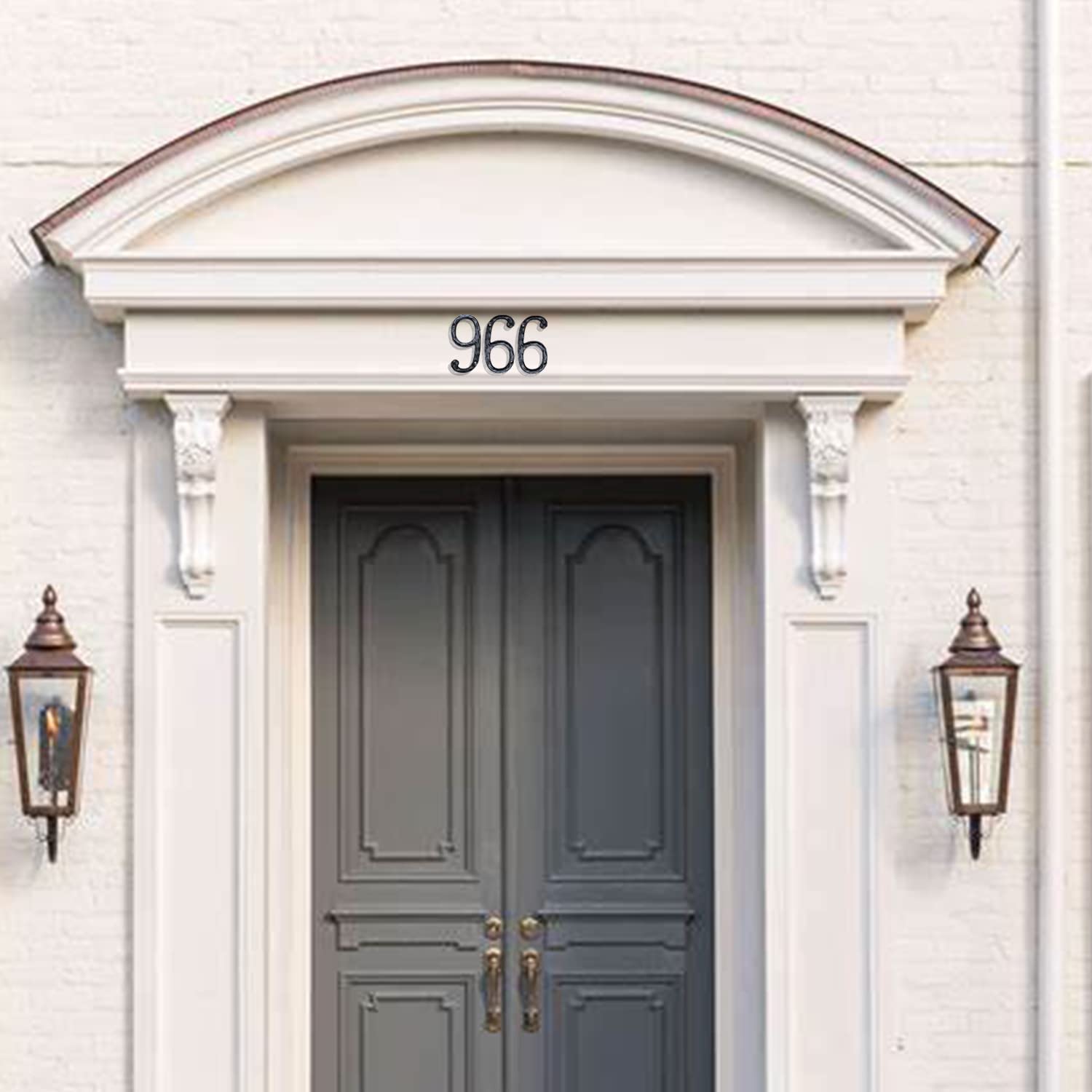 5.6 Inch Hammered Cast Iron House Number 7 - Rustic Outdoor Address Plaque for Home, Garden, and Mailbox Decoration