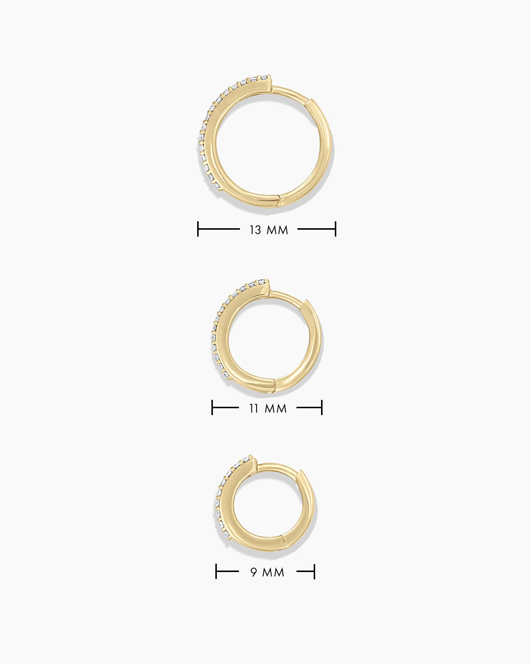 Diamond Double Down Huggies Earrings - Elegant Gold Plated Hoop Earrings for Women, Perfect for Parties, Weddings & Daily Wear
