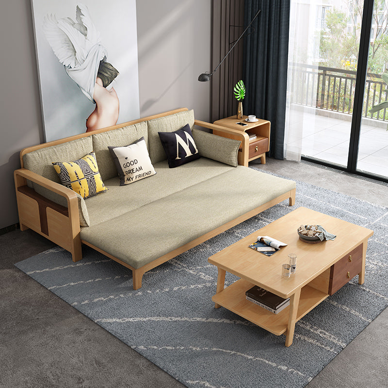 MAVERICK Nordic Solid Wood Sofa - Modern Living Room Furniture for Small Spaces, Comfortable Couch for Home, Apartment & Office Use