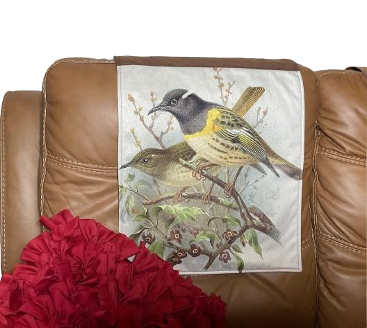 Bird Design Headrest Cover - Reversible Slipcover for Sofas, Loveseats, Theater Chairs & Recliners | Furniture Protector & Home Decor | Perfect Housewarming Gift | Great for Living Room, Office & Movie Nights