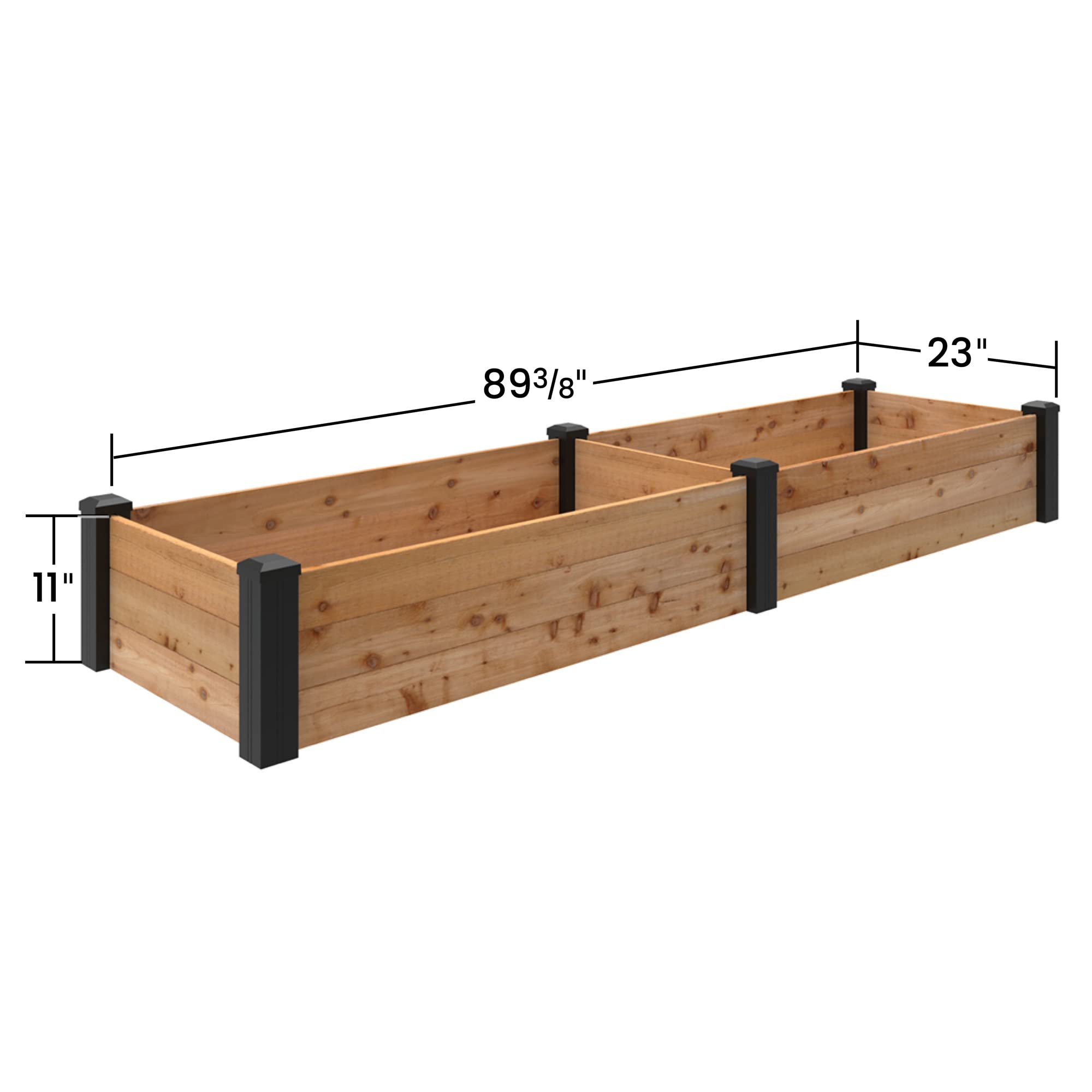 2 ft. x 8 ft. Natural Cedar Raised Garden Bed Kit - Outdoor Gardening Essentials for Vegetables, Herbs & Flowers - Perfect for Backyards, Patios & Small Spaces