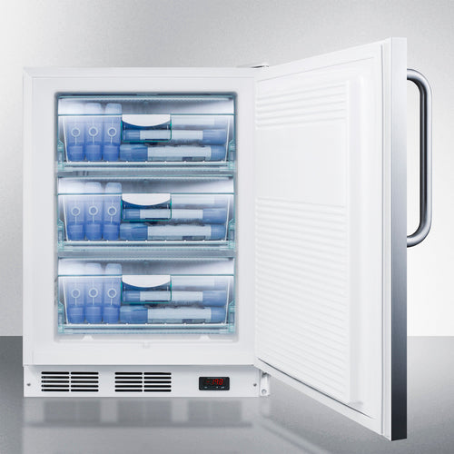 Accucold 24-Inch Wide ADA Compliant Built-In All Freezer - Energy Efficient Commercial Freezer for Restaurants, Grocery Stores & Home Use - Model VT65MLBISSTBADA