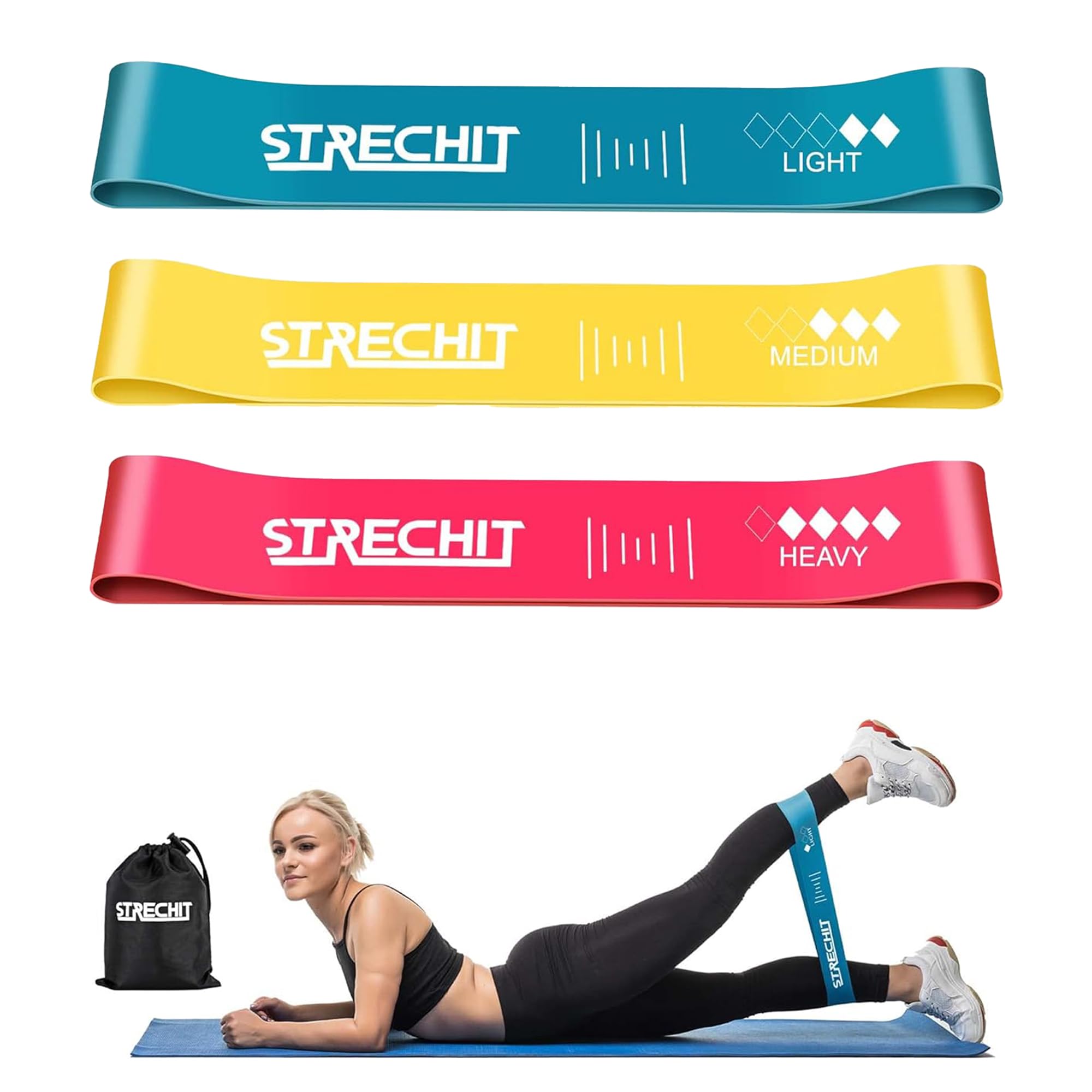 Premium Resistance Bands Set for Men & Women - 5-Level Exercise Bands for Legs, Glutes, Arms & Full Body Workout | Ideal for Gym, Yoga, Home Fitness, Physical Therapy | Includes Carry Bag & Posture Guide | Perfect for Strength Training, Toning & Rehabilitation