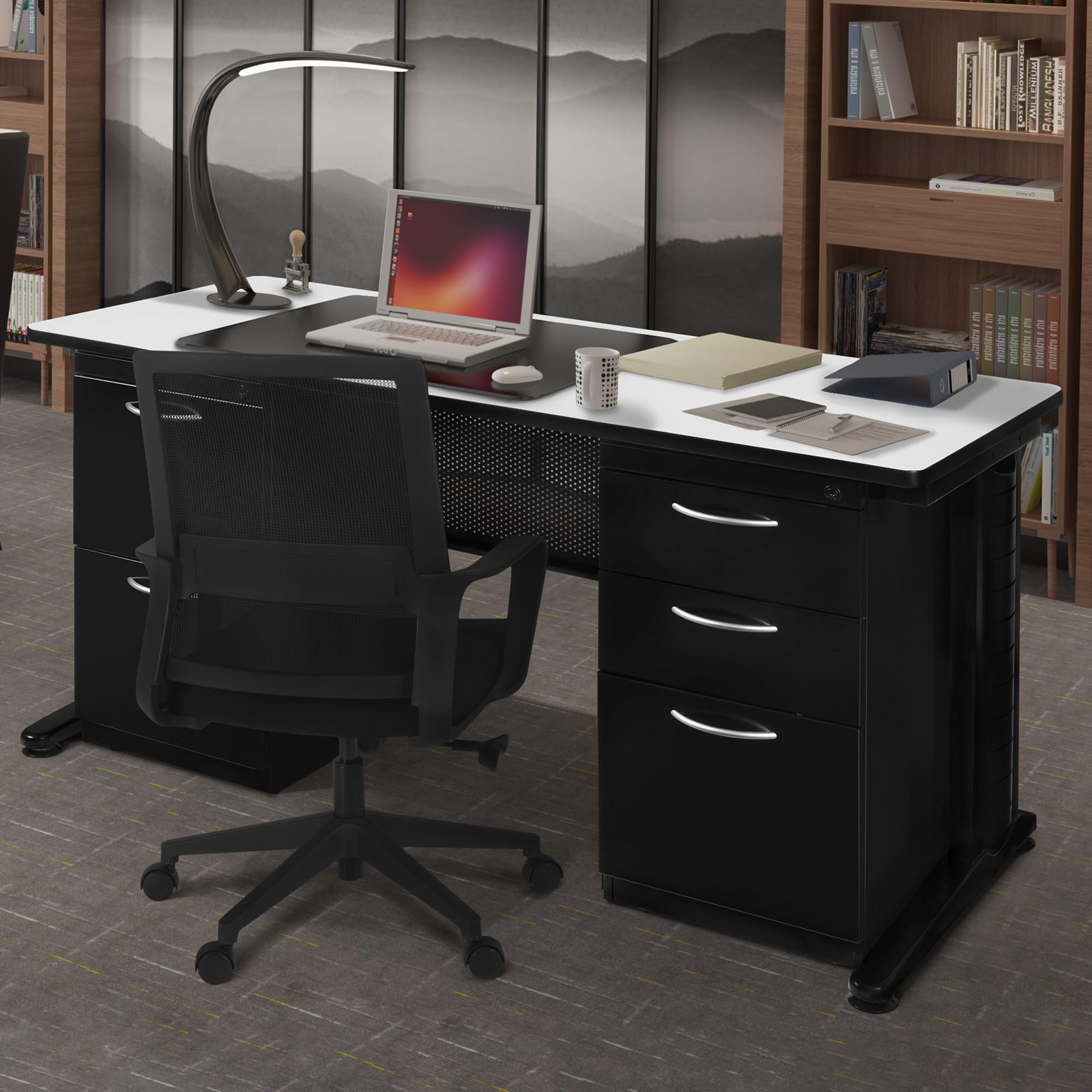 Regency Pedestal Desk Fusion Double - 72