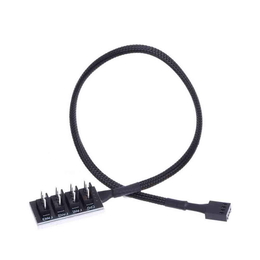 PWM Fan Hub 1 to 4 Port - 4 PIN/3PIN PC CPU Motherboard Cooling Fan Splitter Adapter for Desktop Computer Case Fans | Perfect for Gaming Rigs, Workstations & High-Performance PC Cooling Systems