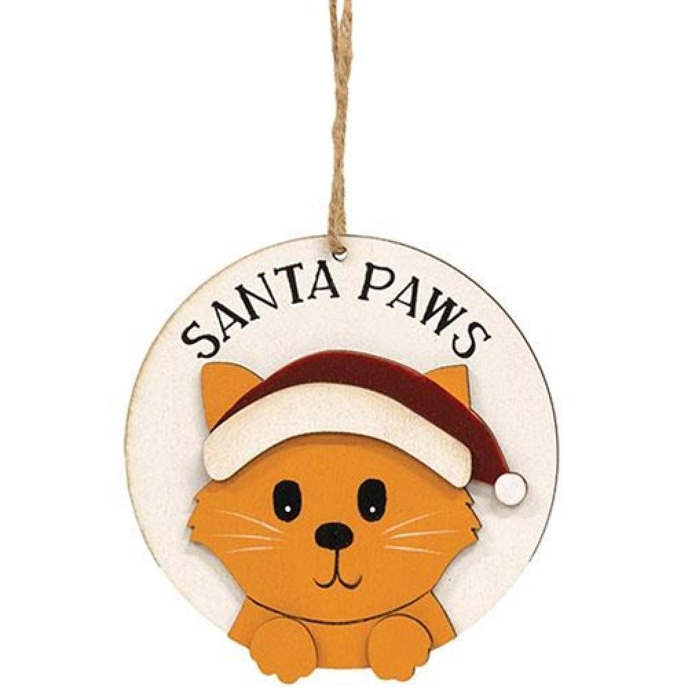 Santa Paws Kitty Ornament - Cute Christmas Cat Decor for Tree - Perfect Holiday Gift for Cat Lovers - Festive Home Decor for Xmas Season