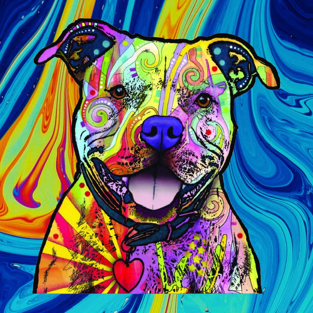 Dean Russo Pit Bull Car Stickers - Durable Outdoor Vinyl Decal for Windows, Bumpers, Laptops, Crafts, and Home Decor
