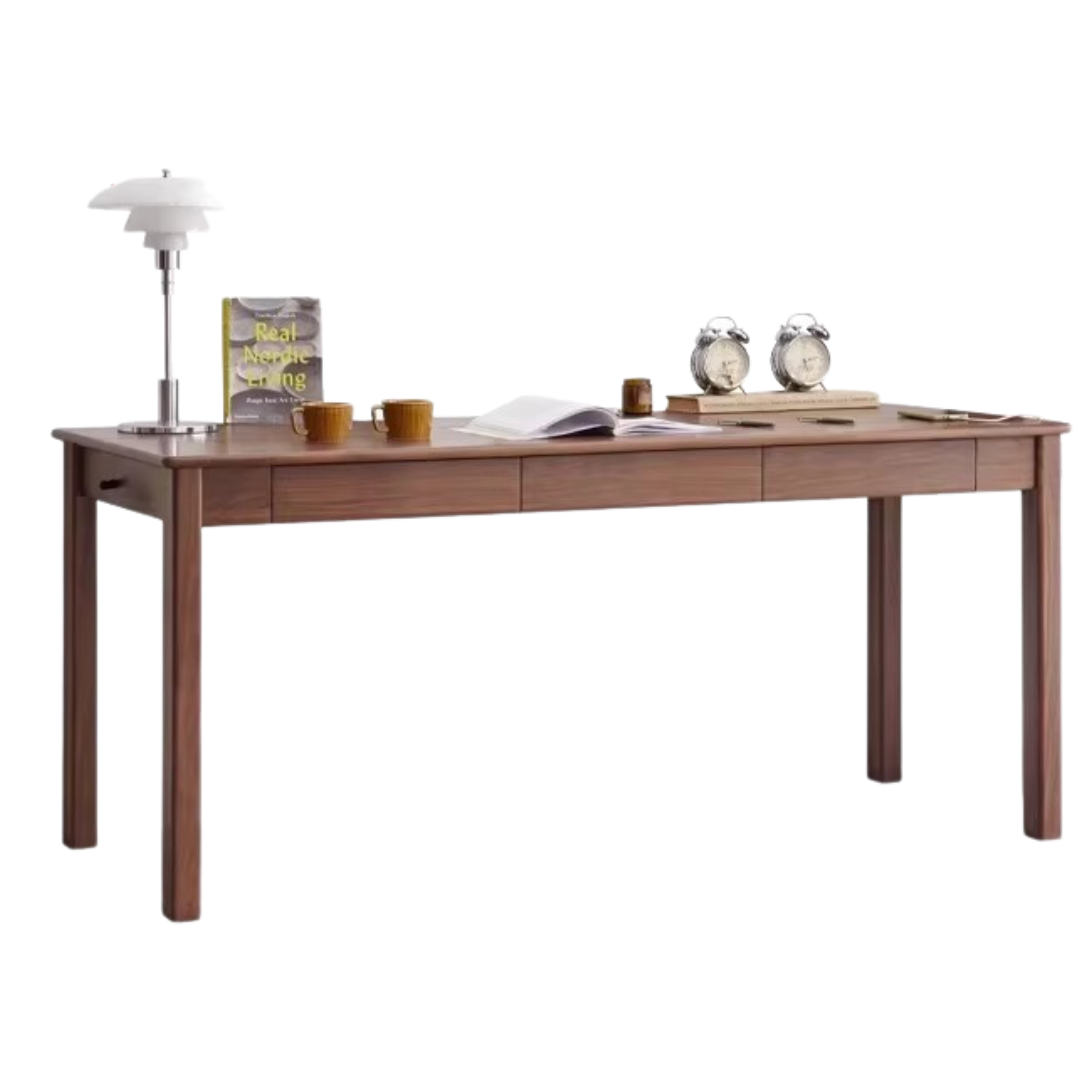 Premium Solid Wood Office Desk - Black Walnut, Oak & Ash Options | Modern Home Office & Executive Workspace Furniture