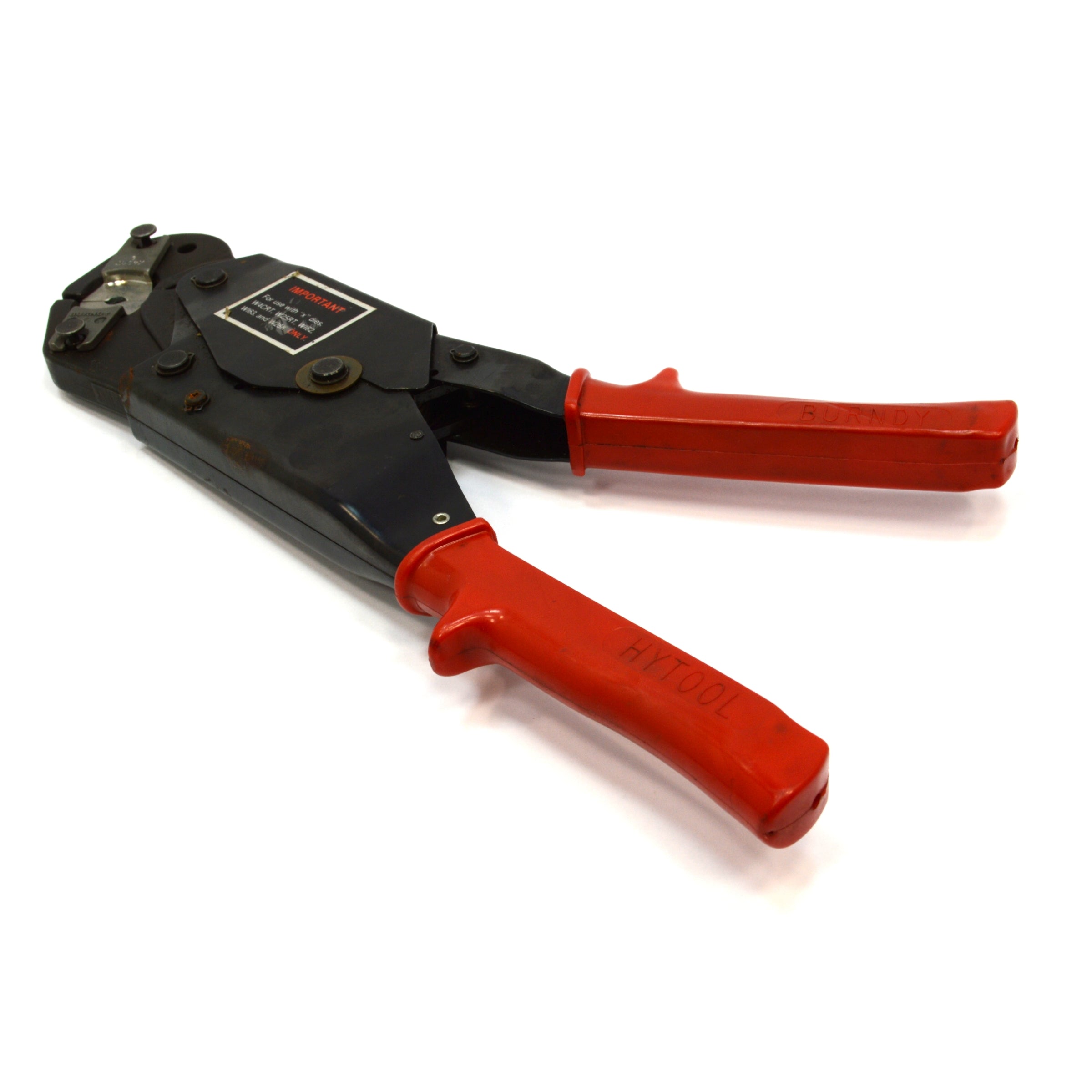 BURNDY OUR840 HYTOOL Ratchet Crimping Tool with (3) Die Sets - Used in Excellent Condition - Perfect for Electrical Wiring and Cable Terminations