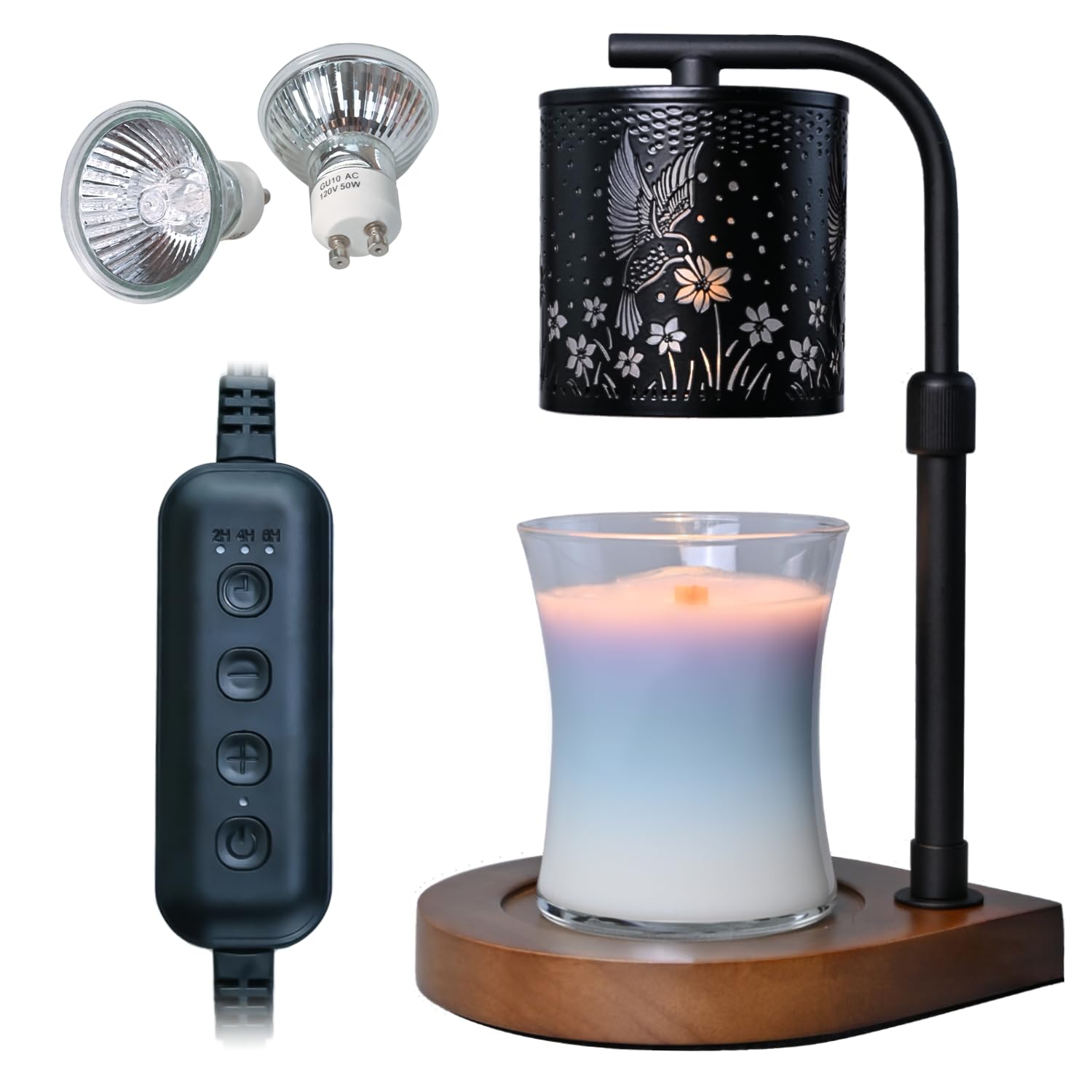 Hummingbird Candle Warmer Lamp with Timer - Perfect Birthday & Housewarming Gift, Jar Candle Warmer with 2 Bulbs for Home Decor, Romantic Dinner, Spa Relaxation & Holiday Ambiance