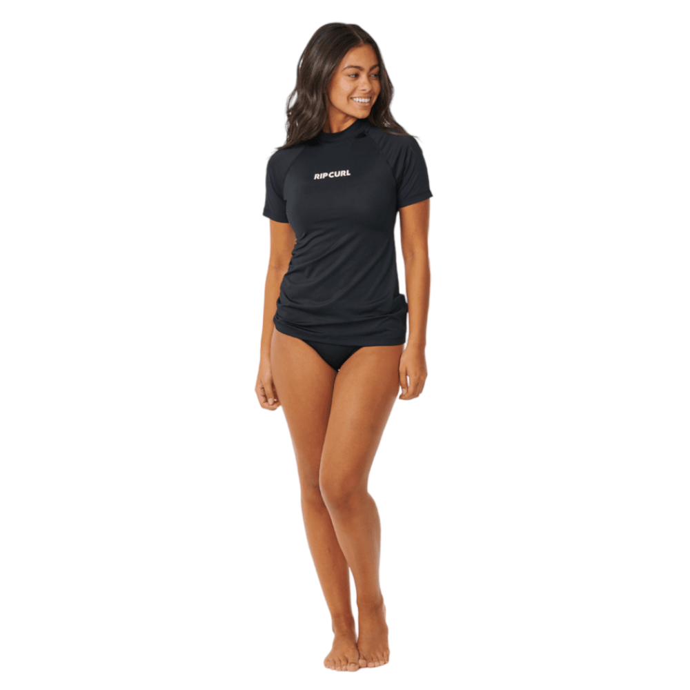 Rip Curl Women's Classic Surf Short Sleeve UPF 50+ Rashguard Shirt - Sun Protection Swimwear for Surfing, Paddleboarding & Beach Activities