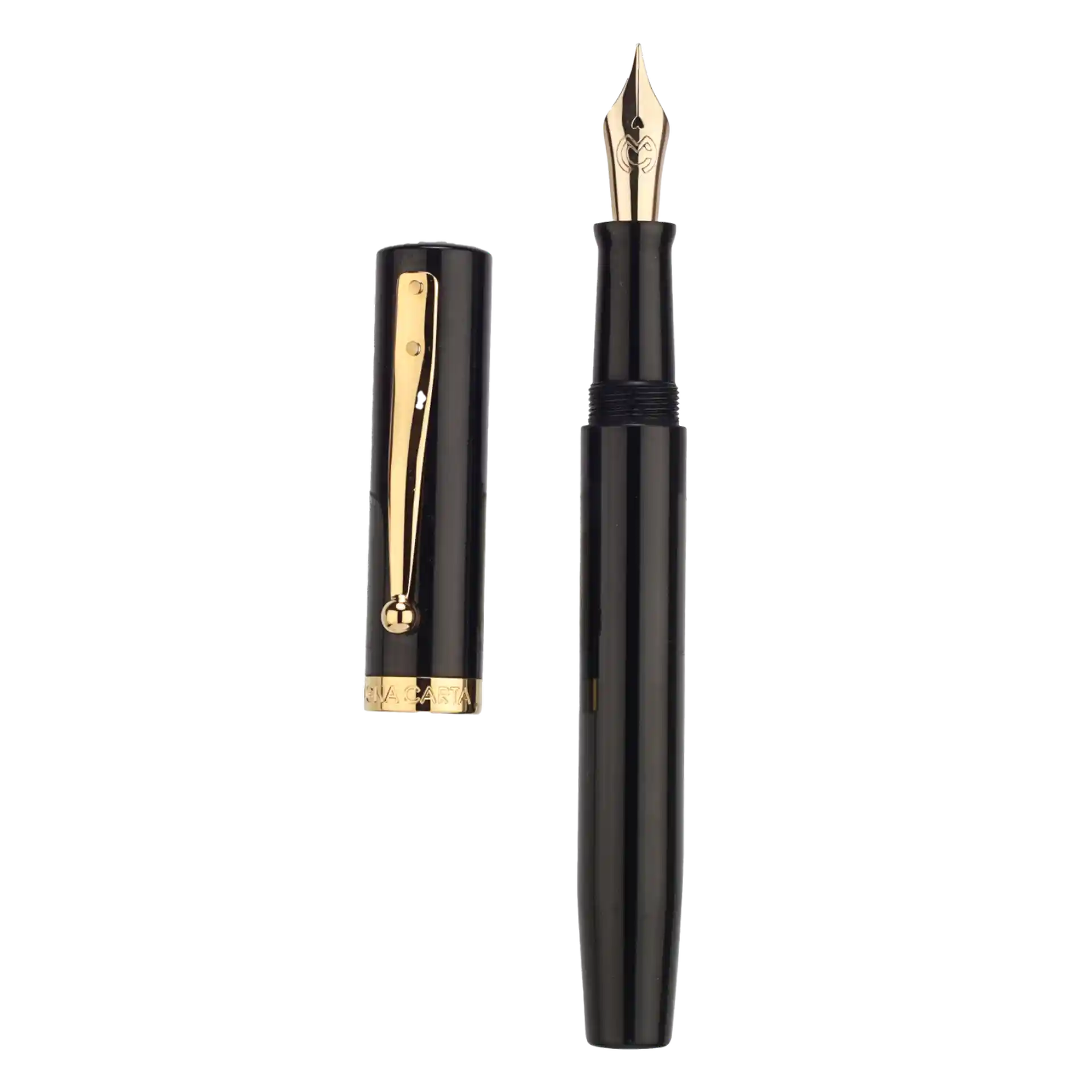 Magna Carta Mag 600 Fountain Pen with True Flex Nib - Premium Nikko Ebonite Black for Calligraphy & Handwriting - Perfect for Artists, Writers & Collectors