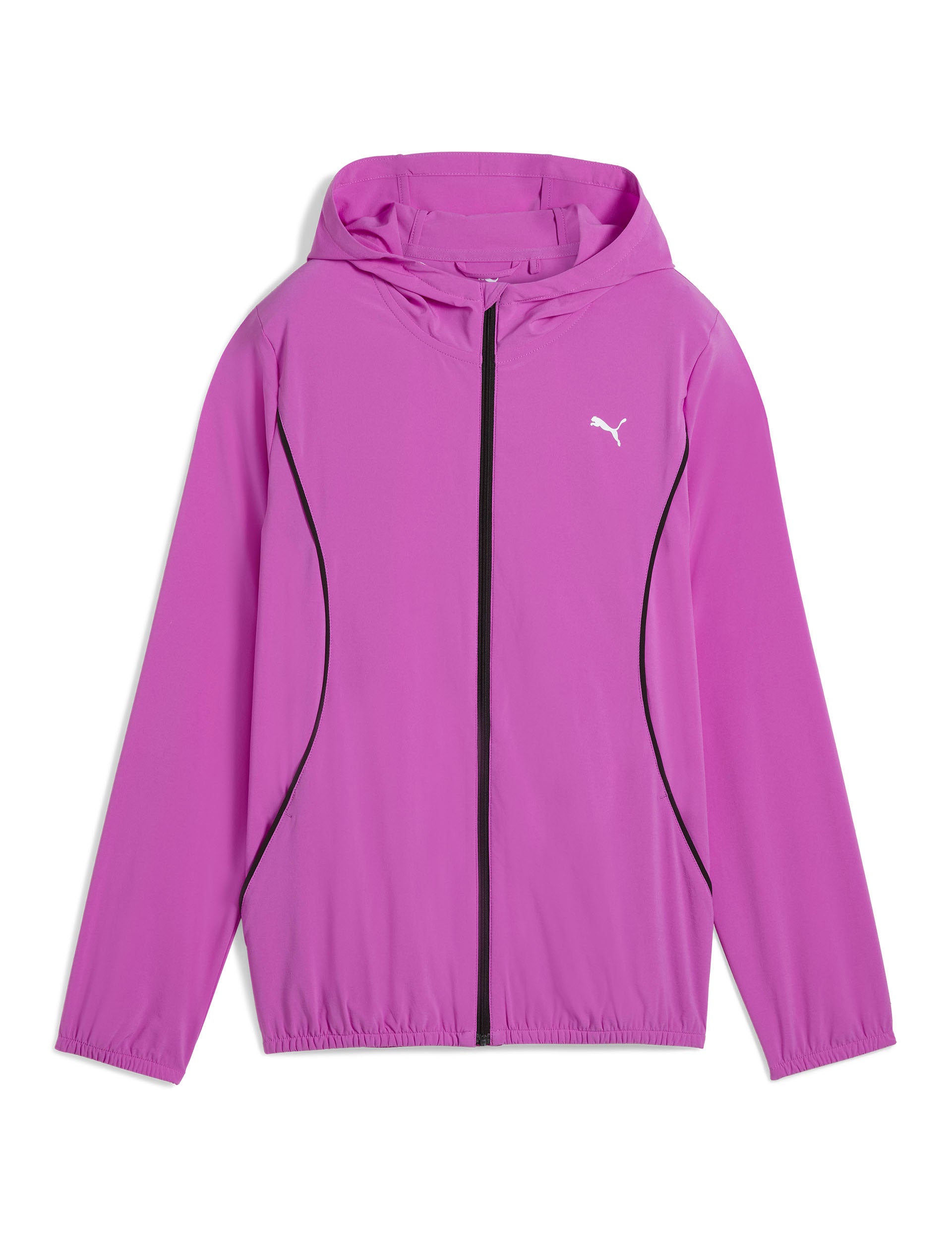 Run Velocity Woven Jacket for Women - Lightweight Windbreaker, Breathable Running Jacket with Zipper Pockets - Wild Berry Color - Perfect for Jogging, Hiking & Outdoor Activities