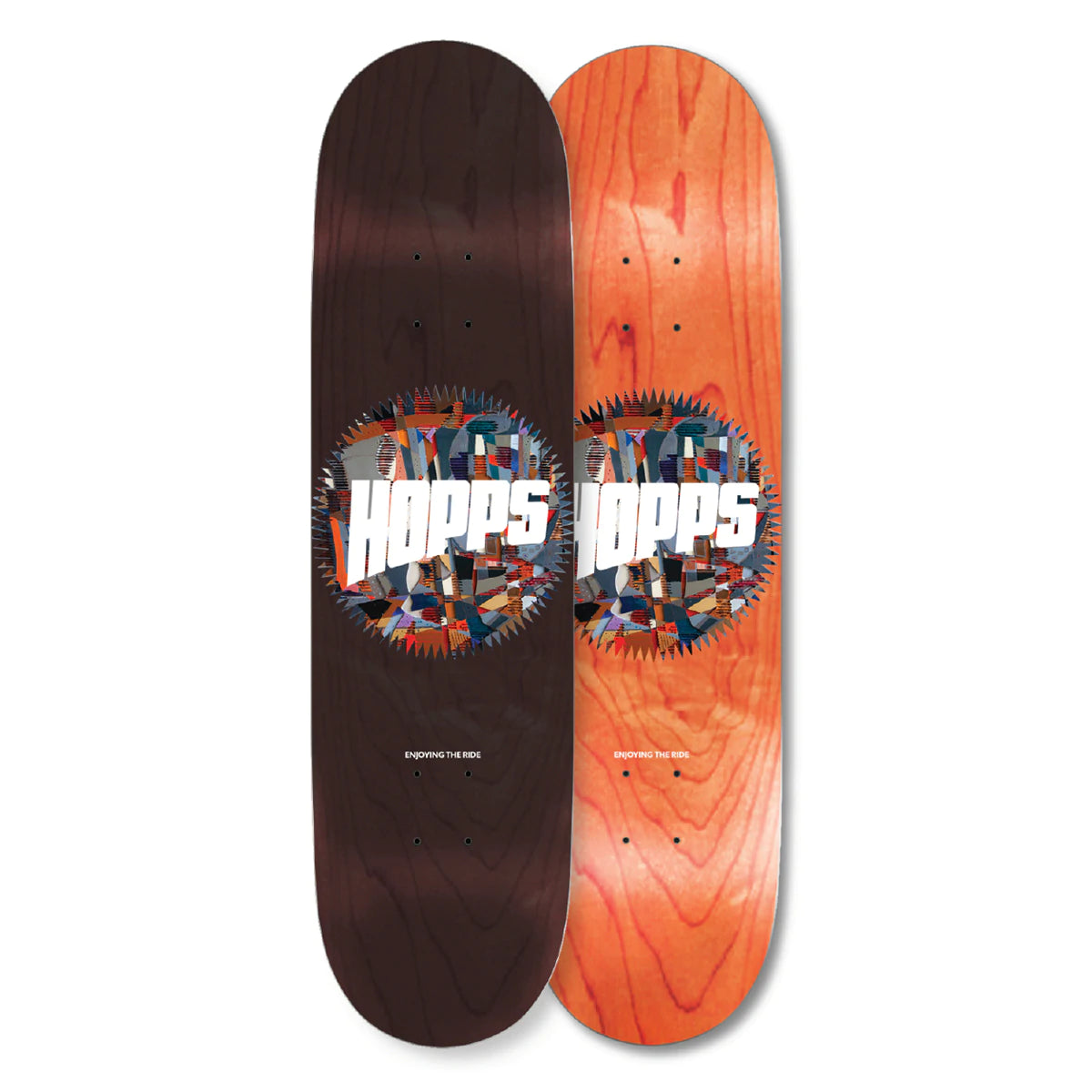 Hopps Skateboard Deck with Sun Logo - Joan Barker Abstract Series - Premium 8.0