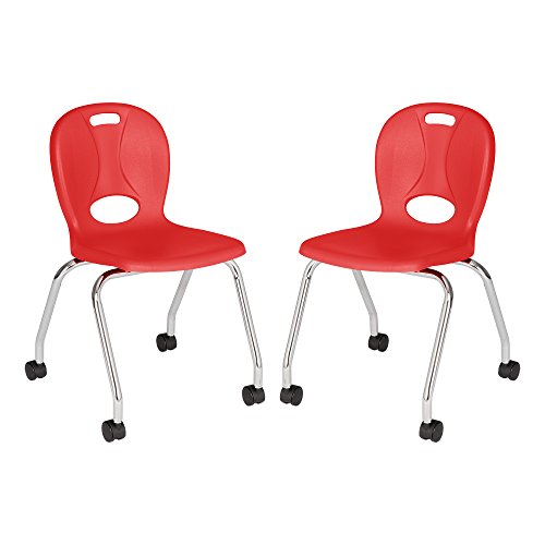 2-Pack Mobile Structure Series School Chairs - Stackable Student Desk Chairs for Classroom, Study Room & Home Learning - Durable Plastic School Seating with Back Support