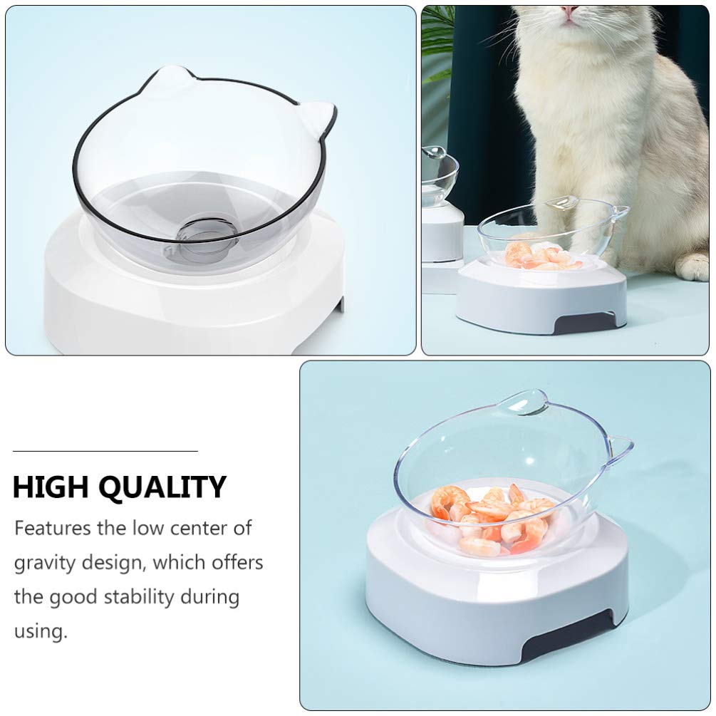POPETPOP 1-Piece Slanted Pet Food and Water Bowl - Cat & Dog Feeder with Non-Slip Base - Perfect for Mealtime and Hydration at Home or Travel