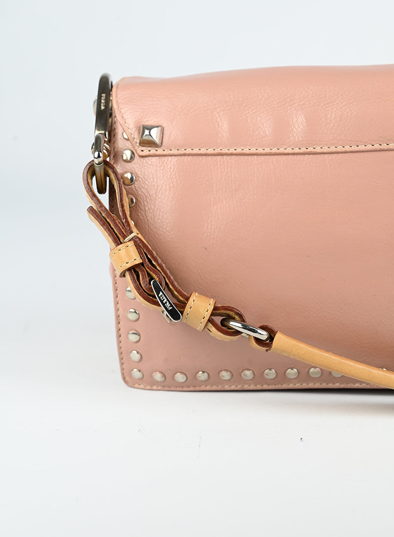 Prada Powder Pink Leather Handbag - Luxury Women's Purse for Work, Travel & Evening Events