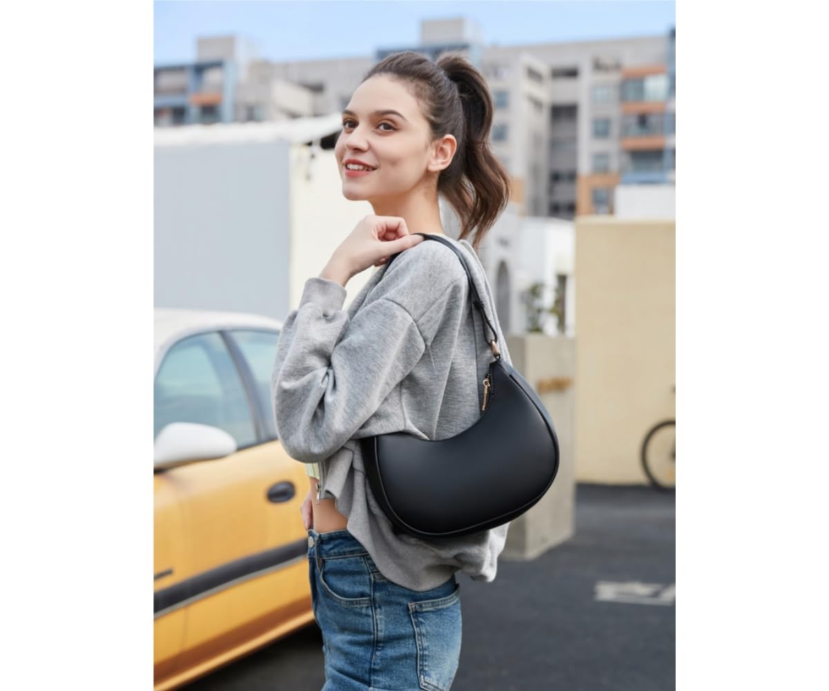 Stylish Crescent Shoulder Bags for Women - Fashionable Hobo Tote & Underarm Purse with Secure Zipper Closure | Perfect for Work, Travel & Everyday Use
