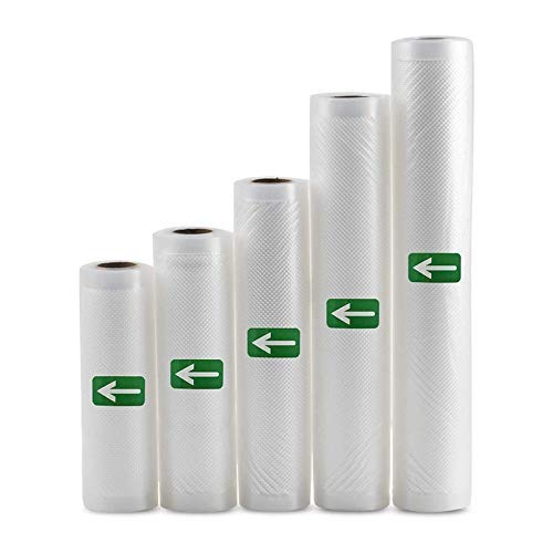 5PCS Commercial Grade Vacuum Sealer Bags for Food Saver & Seal a Meal - Heavy Duty Replacement Vacuum Cleaner Accessories Kit - Perfect for Food Storage, Sous Vide & Meal Prep