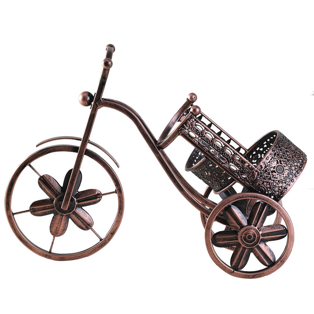 VORCOOL Creative Metal Wine Bottle Rack - Bronze Tricycle Design for Kitchen, Bar & Home Decor - Perfect for Wine Storage & Display