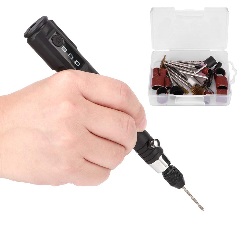 Electric Mini Drill & Grinder Pen - Portable Rotary Tool Kit 5000-15000 RPM with 5V 2A Power - Perfect for DIY Crafts, Jewelry Making, Wood Carving, Metal Engraving & Home Repairs