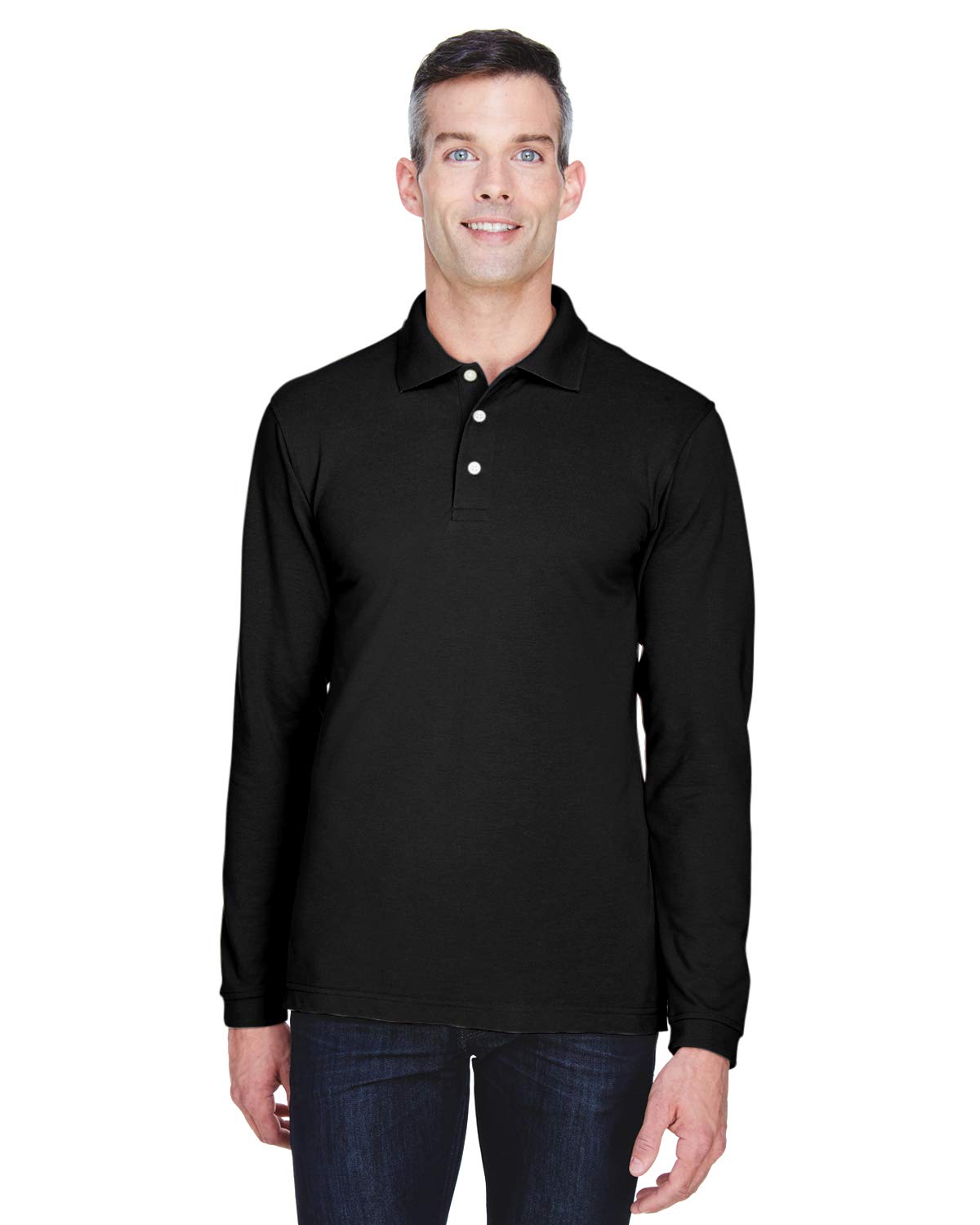 Women's Easy Blend Long-Sleeve Polo Shirt - Soft Stretch Comfort Fit (M265L) - Perfect for Work, Golf & Casual Wear