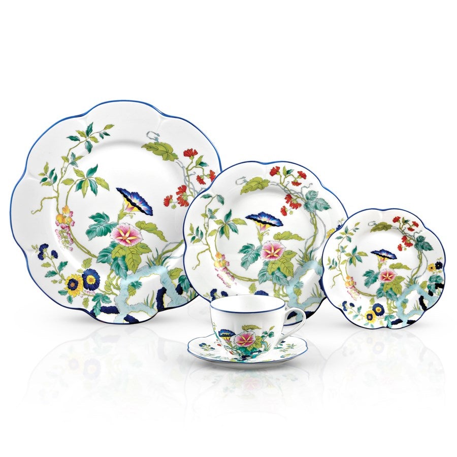 Paradis Bleu Porcelain Dinner Plate Set - Elegant Fine China for Formal Dining, Holiday Gatherings & Special Occasions