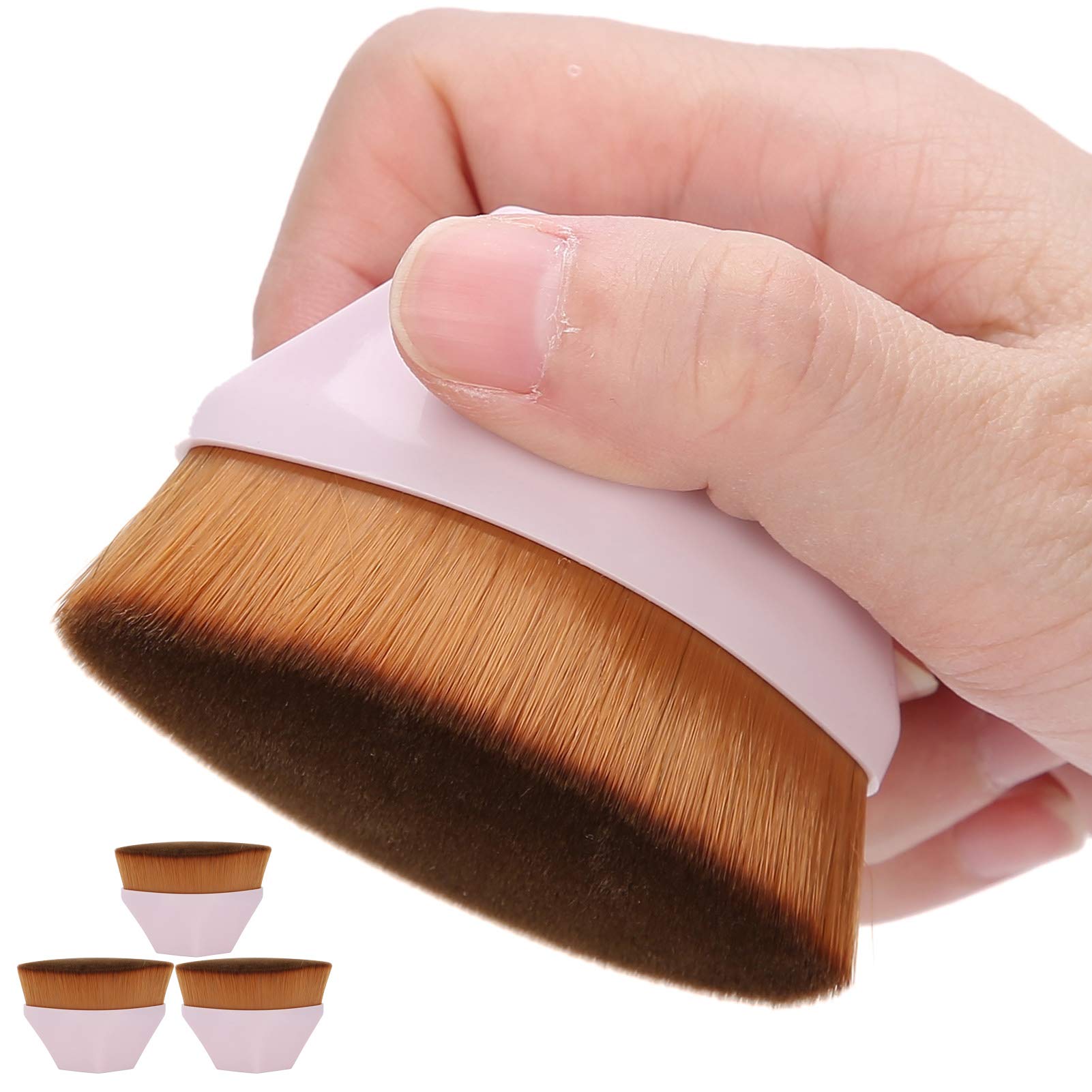 Premium Liquid Foundation Brush - Flat Top Kabuki Makeup Brush for Flawless Application | Professional Makeup Tools for Liquid & Powder Cosmetics (Pink) | Perfect for Daily Makeup Routine & Professional Salon Use