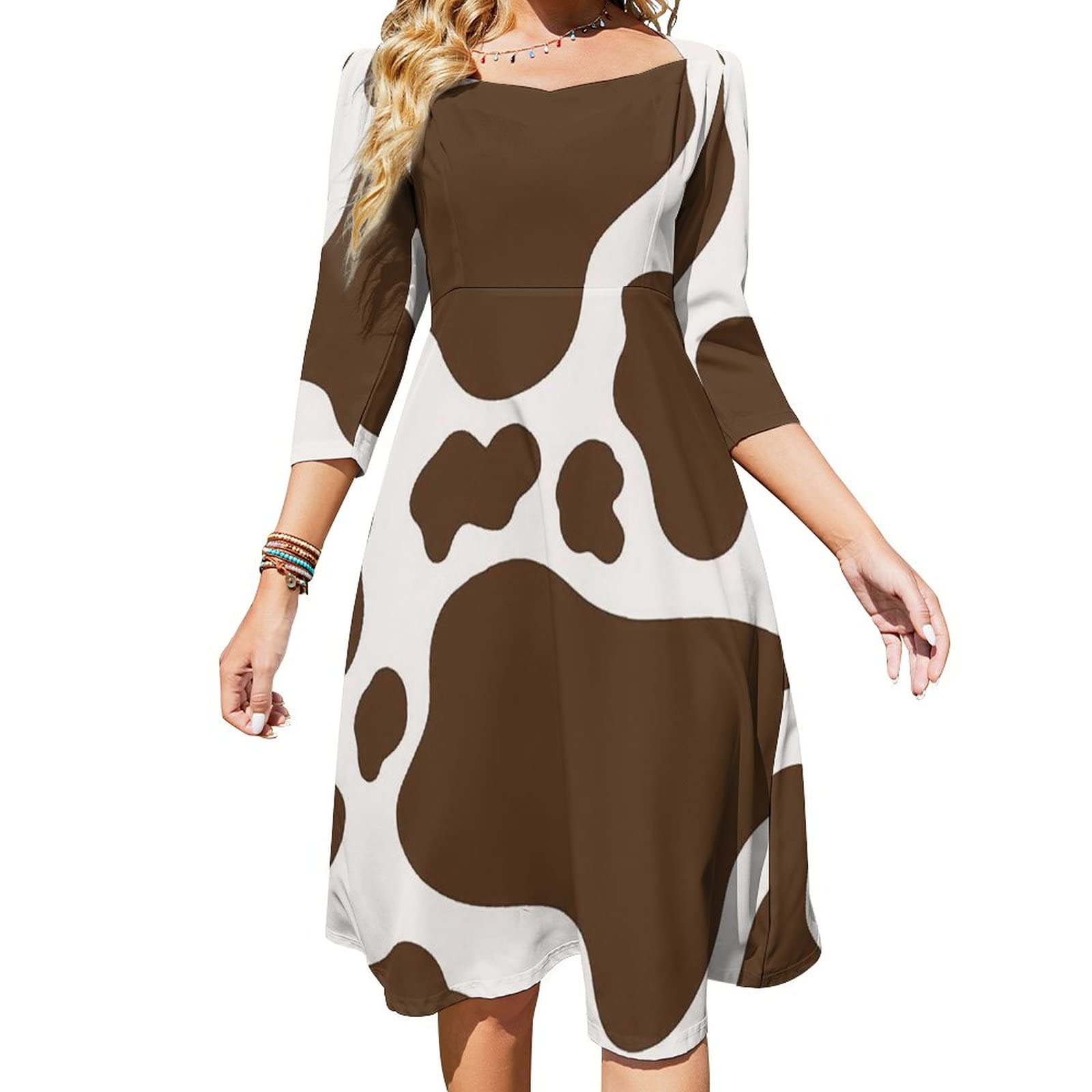 KccOsg Women's 3/4 Sleeve Backless Bow Dress - Sweet Formal Summer & Spring Dress for Weddings, Parties & Date Nights