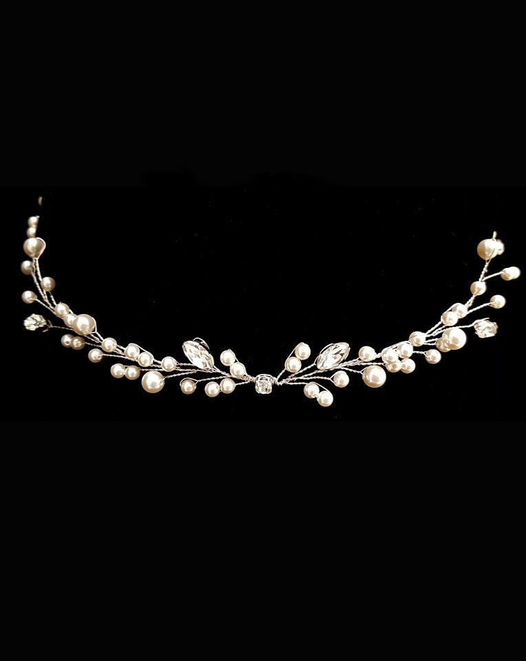 Elegant Bridal Pearl Hair Vine Headpiece by Kezani - Perfect for Weddings, Prom & Special Occasions