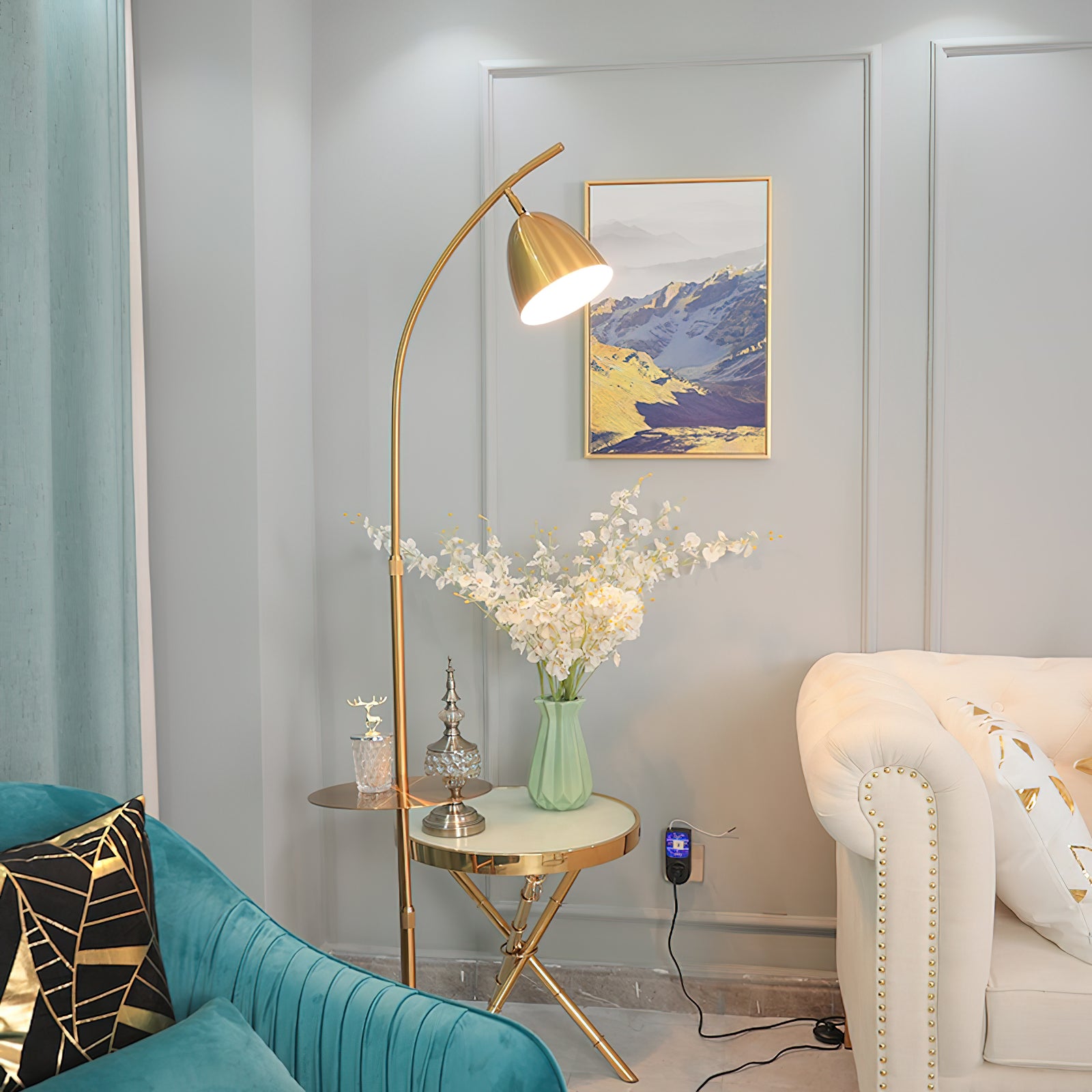 Modern LED Fishing Floor Lamp with Adjustable Brightness - Perfect for Reading, Living Room, and Bedroom Lighting