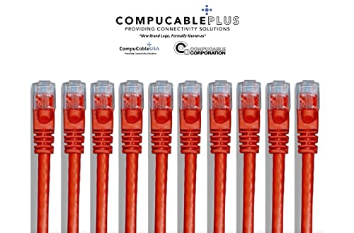 Cat 6 Ethernet Cable 10ft - High Speed Unshielded Network Cable, Red - Fast Internet & Gaming, Home & Office Use, Compatible with Router, Modem, PC, Laptop - Save 10% vs Amazon