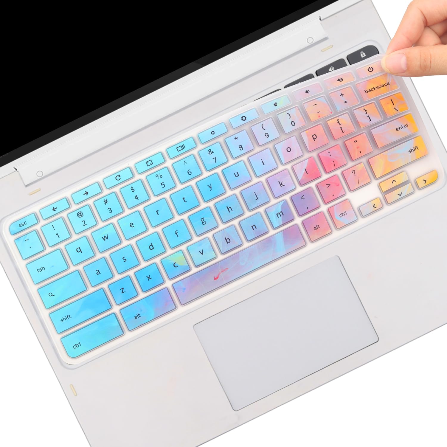 Colorful Silicone Keyboard Cover for Acer Chromebook Spin 11/13 (Models 311, 314, 511, 512, 513, 514, CP311, CP511, CP713, C733, C734, C736, C851, C852, C933, CB311, CB314, CB514) - Waterproof & Dustproof Protection for School, Office & Travel Use