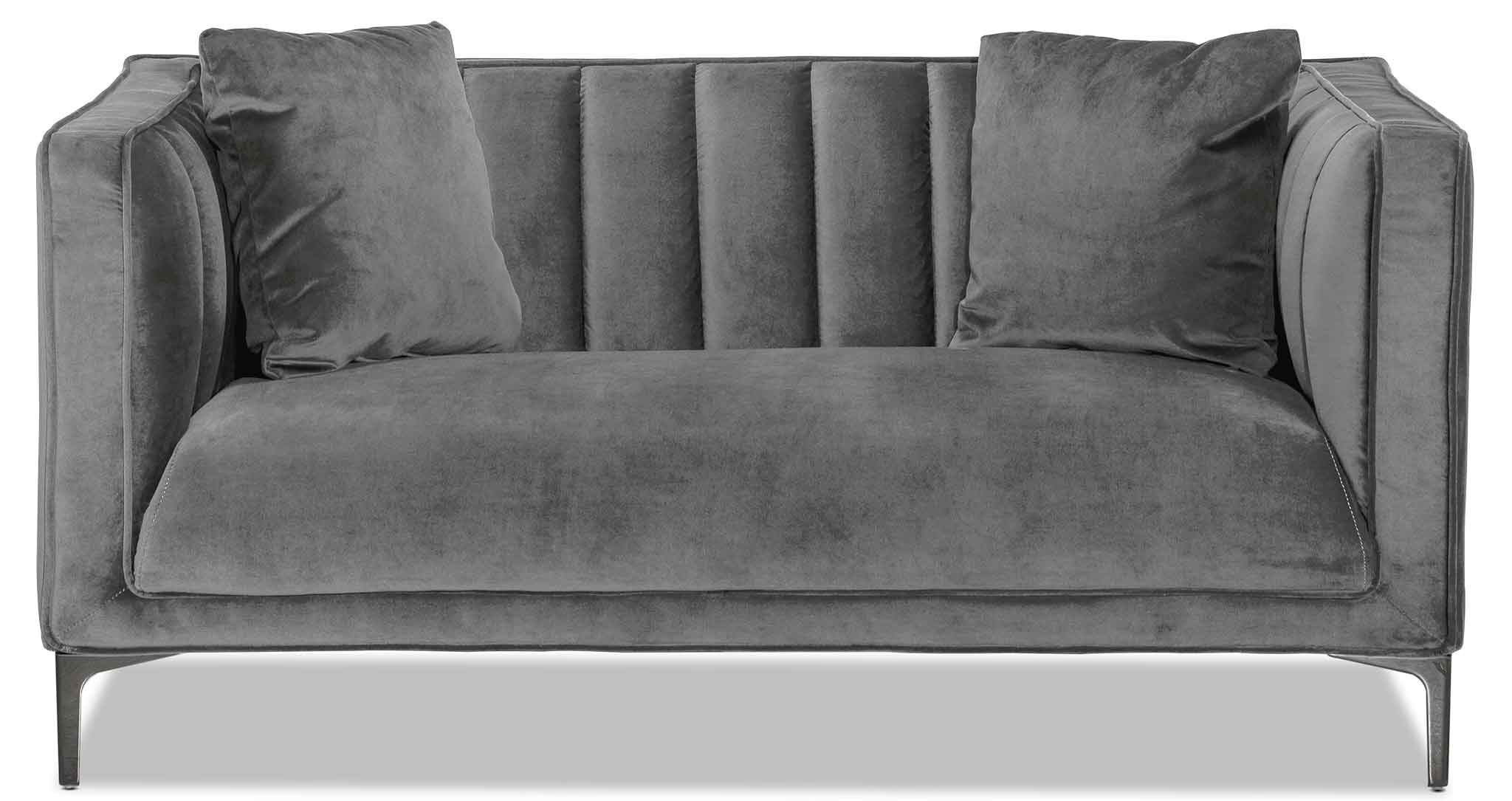Celina Loveseat Light Grey - Modern Small Sofa for Living Room, Bedroom & Office - Comfortable 2-Seater Couch with Soft Fabric