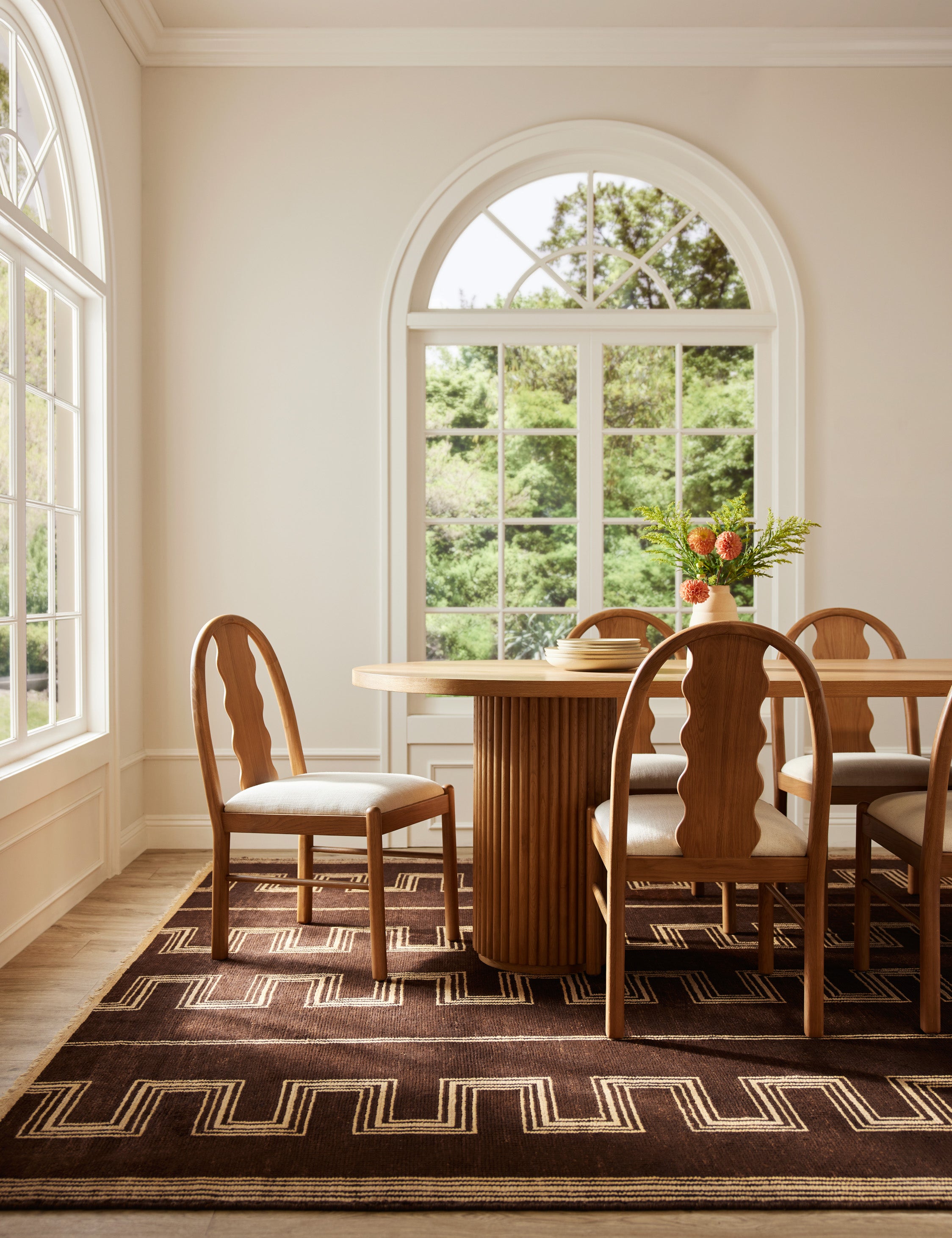 Florent Dining Chair - Modern Wooden Dining Room Chair with Upholstered Seat - Perfect for Kitchen, Dining Room, and Home Office Use