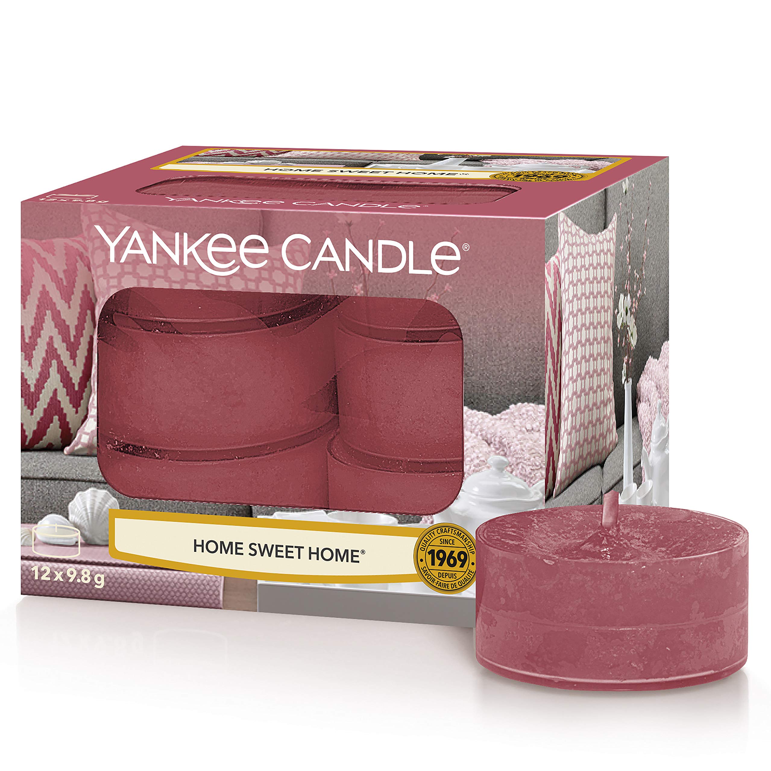 Yankee Candle Home Sweet Home Scented Tea Lights - Pack of 12 Mini Candles for Cozy Home Decor, Romantic Dinners & Relaxing Bath Time