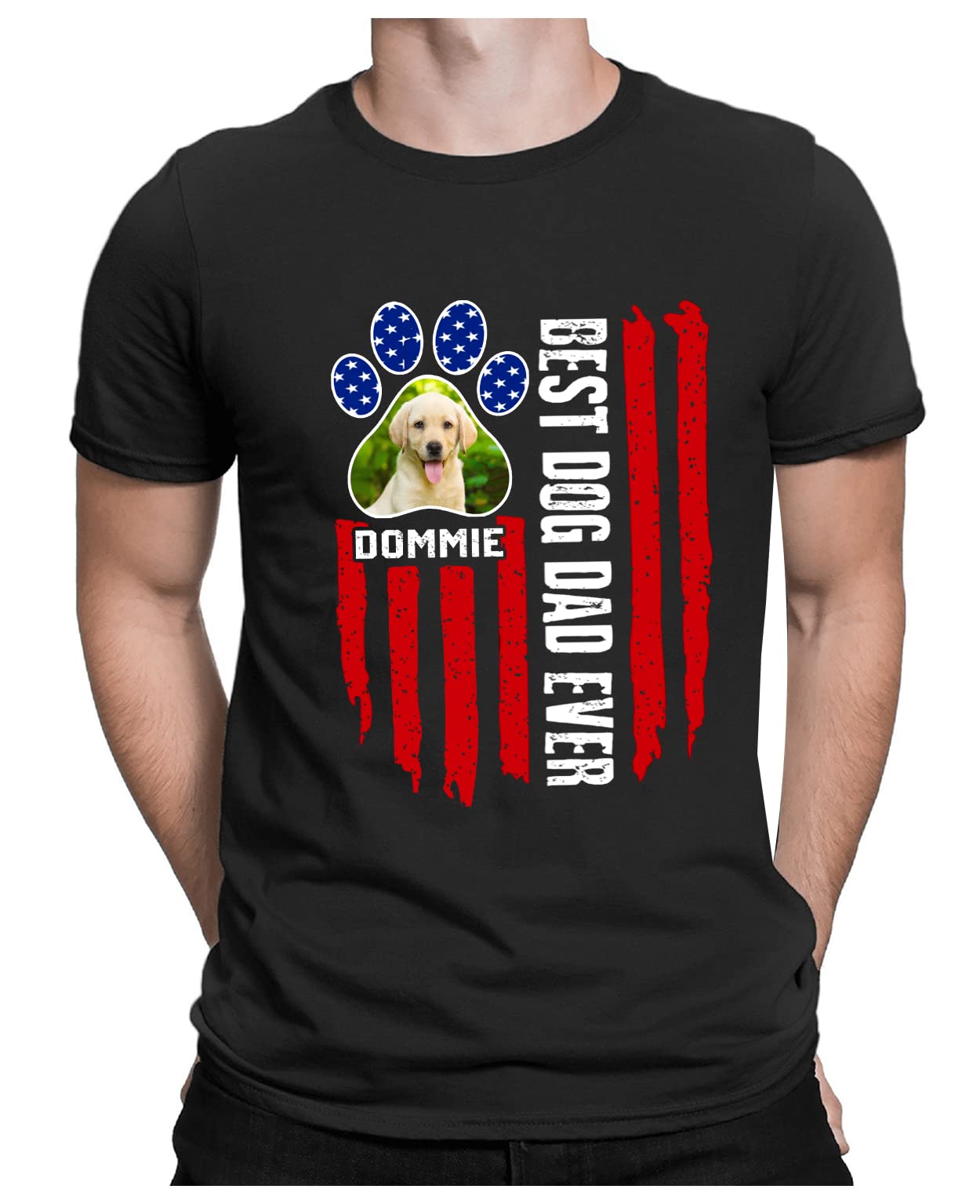 Custom Personalized Dog Dad Shirt for Men - Upload Photo & Name - Unique Dog Lover Gift for Father's Day, Birthday & Pet Owners