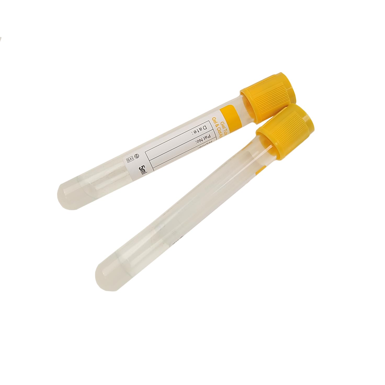 20pcs 10ml Yellow Vacuum Blood Collection Tubes with Gel Clot Activator for Veterinary Use - Pet Blood Sample Tubes for Dogs, Cats & Lab Animals - Essential Veterinary Supplies for Blood Tests & Diagnostics